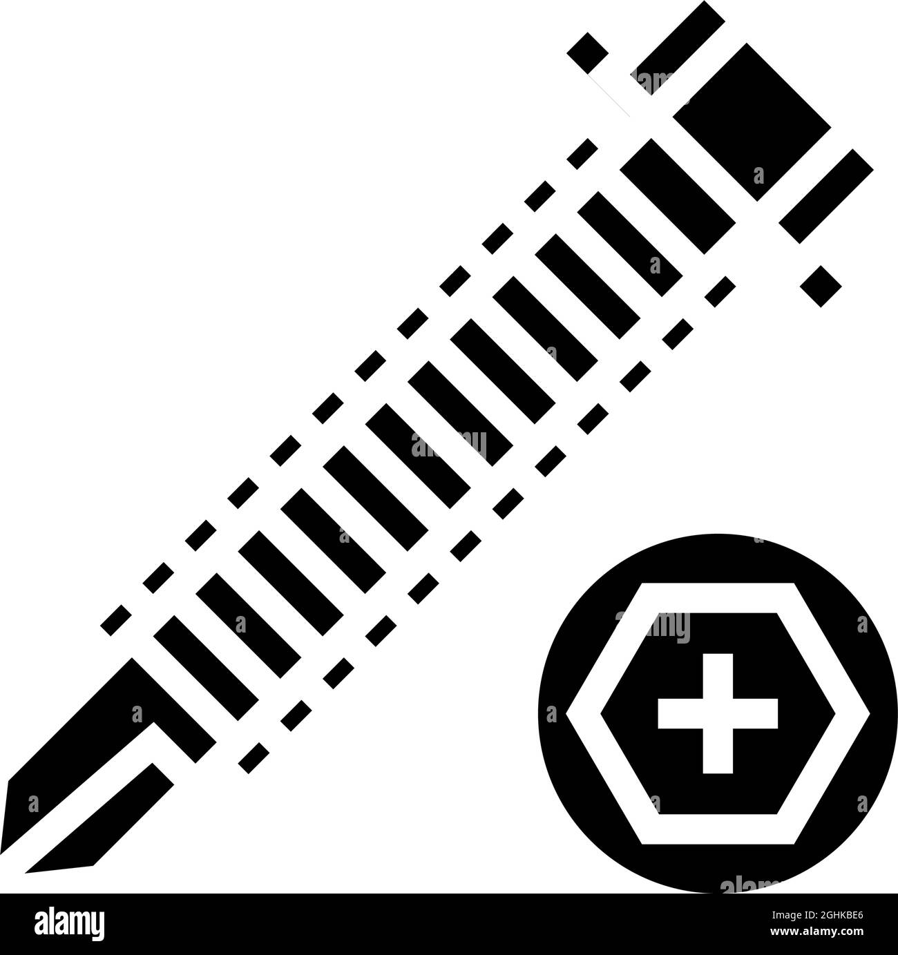 illustration du vecteur d'icône de glyphe de vis à tête arrondie Illustration de Vecteur