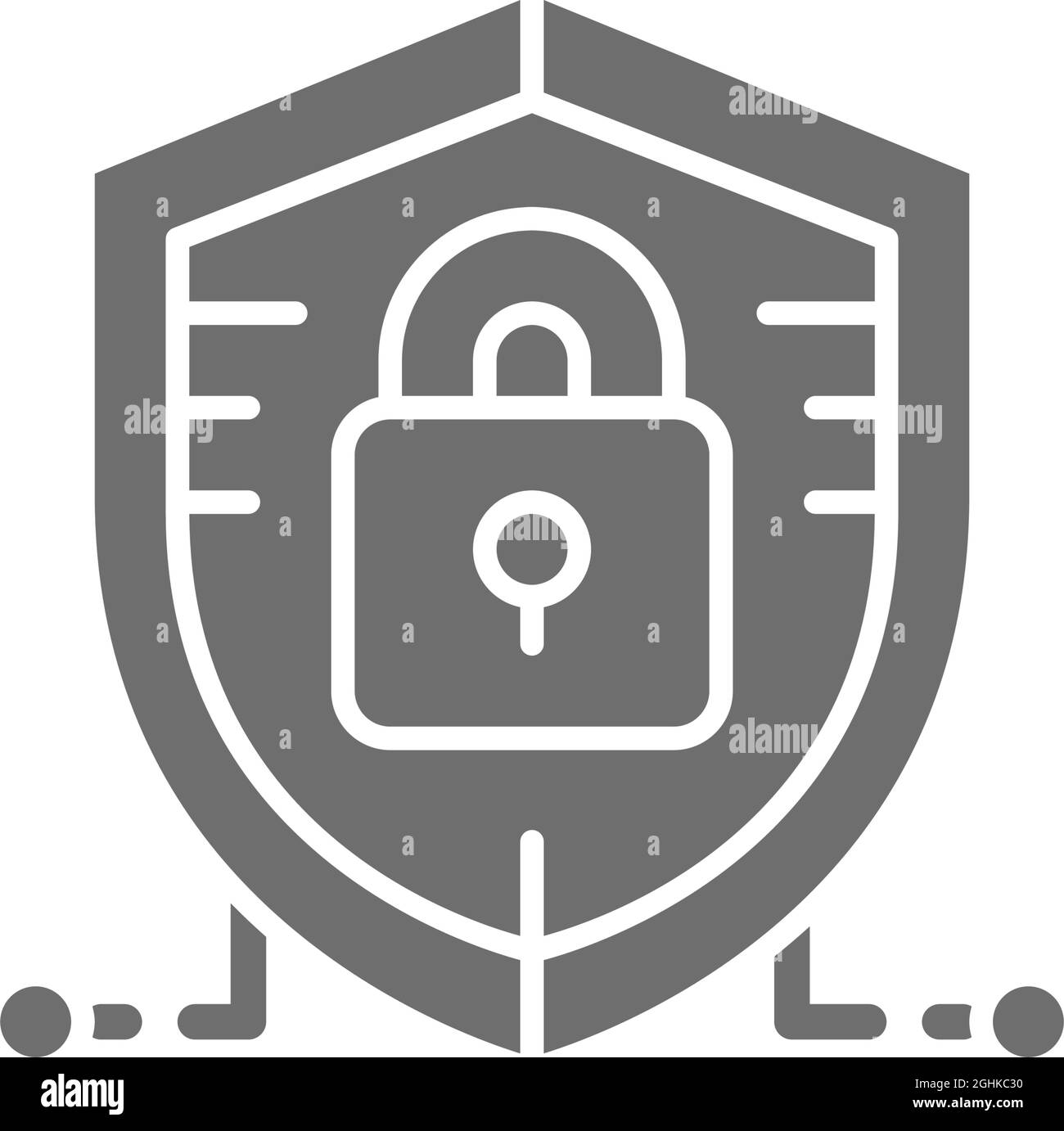 Antivirus, protection des données, icône grise de cyber-sécurité. Illustration de Vecteur