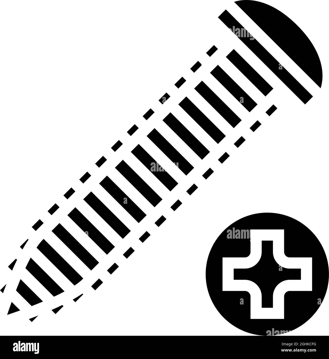 illustration du vecteur d'icône de glyphe de vis autotaraudeuse Illustration de Vecteur