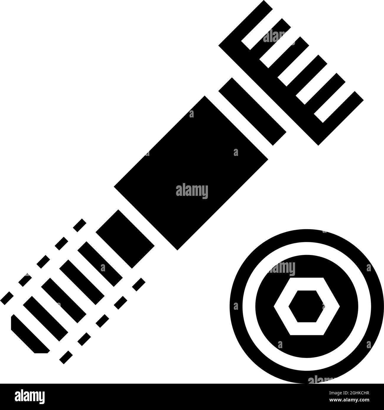 illustration du vecteur d'icône de glyphe de vis à épaulement Illustration de Vecteur