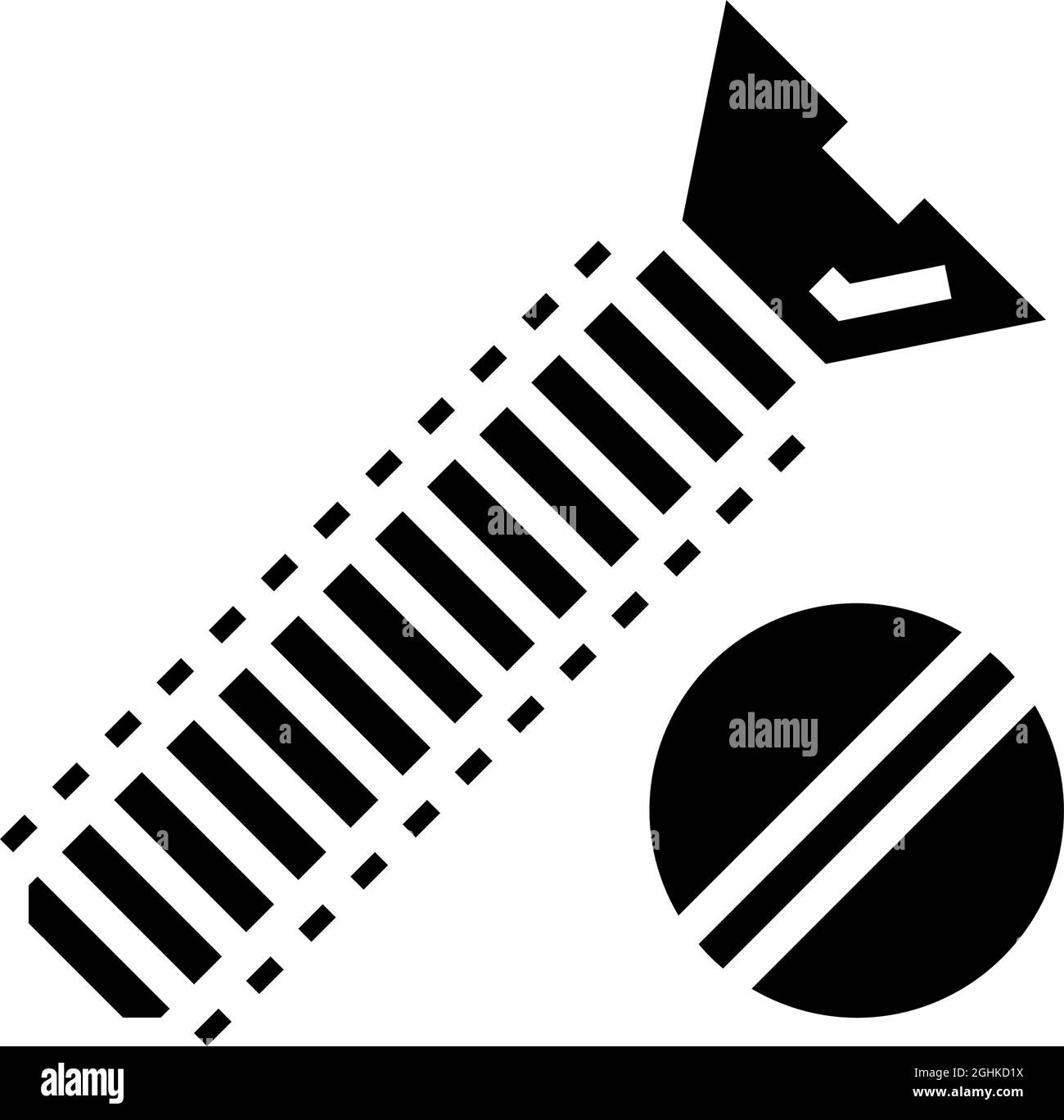illustration du vecteur d'icône de glyphe de vis à tête plate Illustration de Vecteur
