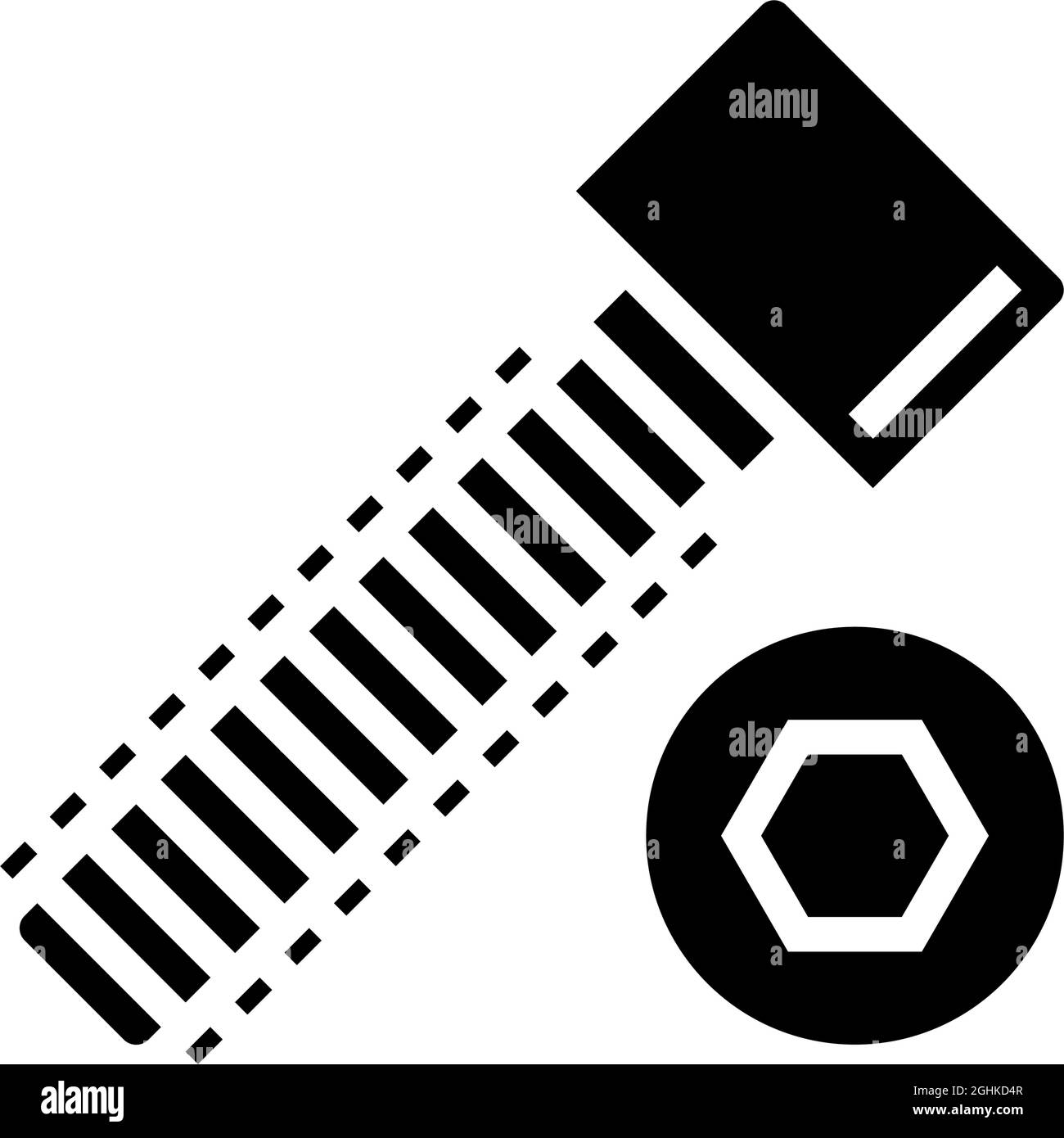 illustration du vecteur d'icône de glyphe de vis à six pans creux Illustration de Vecteur