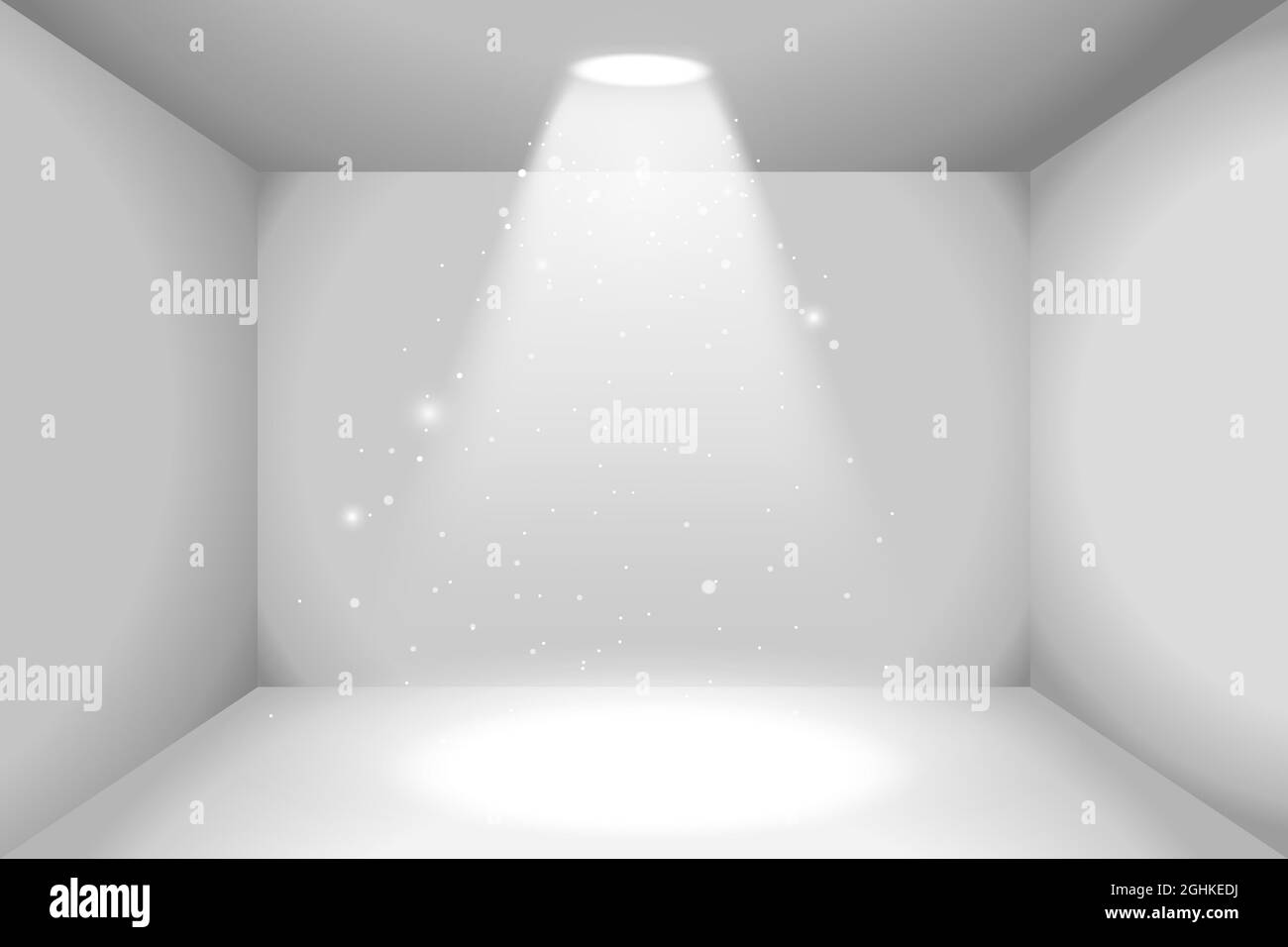 Espace vide réaliste de la boîte blanche avec source lumineuse Illustration de Vecteur