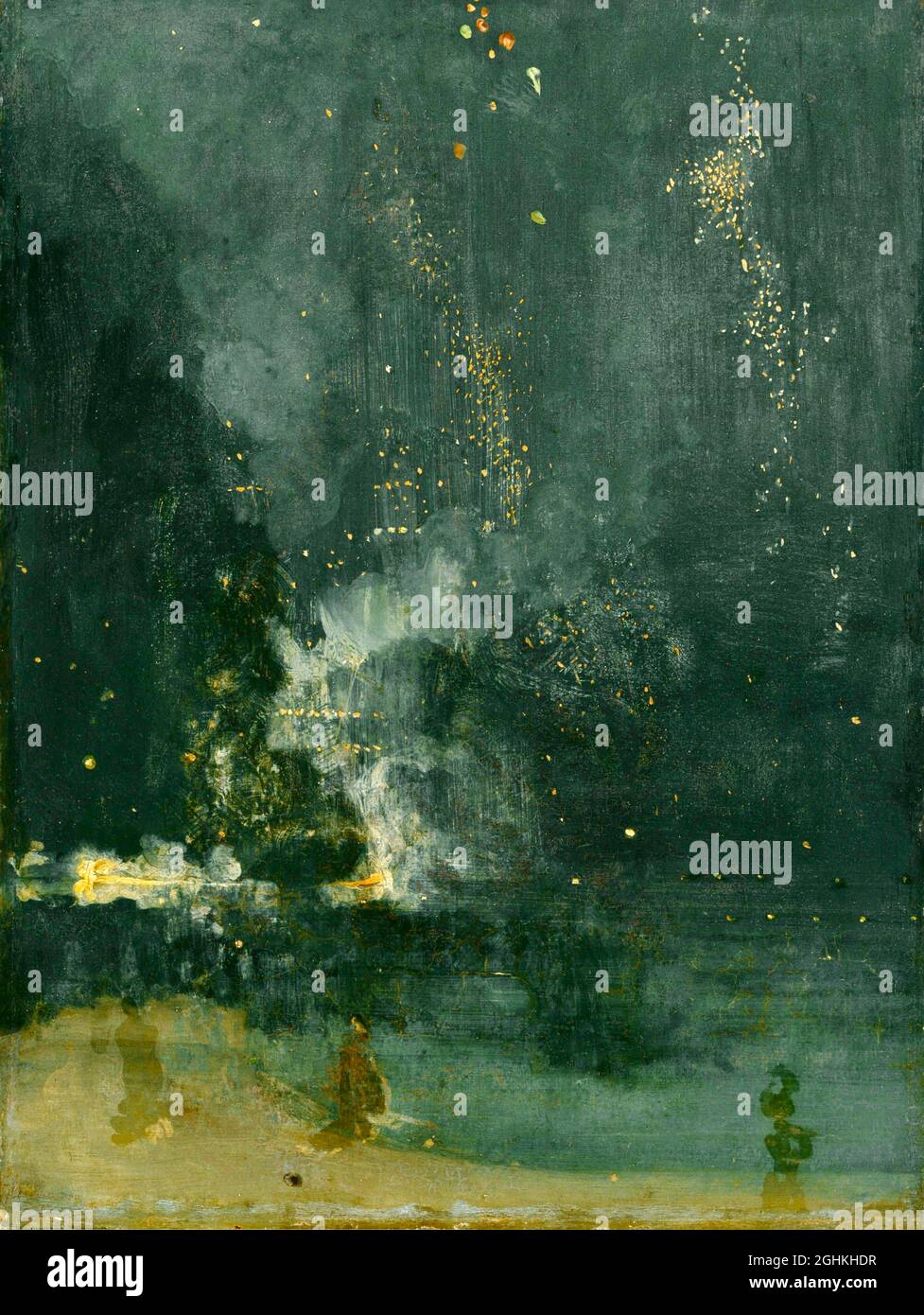 James McNeill oeuvre de Whistler intitulée Nocturne en noir et or - The Falling Rocket - 1875 Banque D'Images