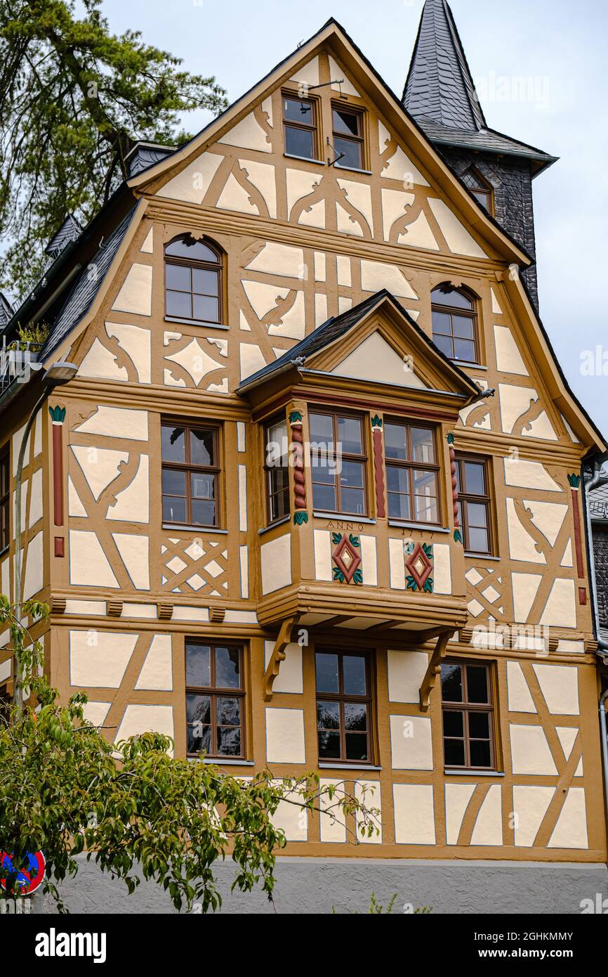 Maison à colombages à Boppard sur le Rhin Banque D'Images