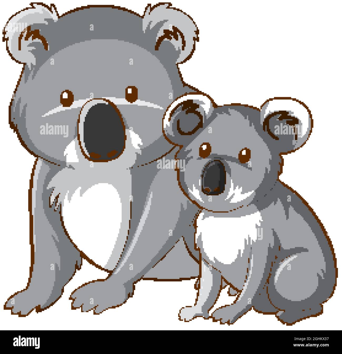 Dessin Anime De La Mere Et Du Bebe Koala Sur Fond Blanc Image Vectorielle Stock Alamy