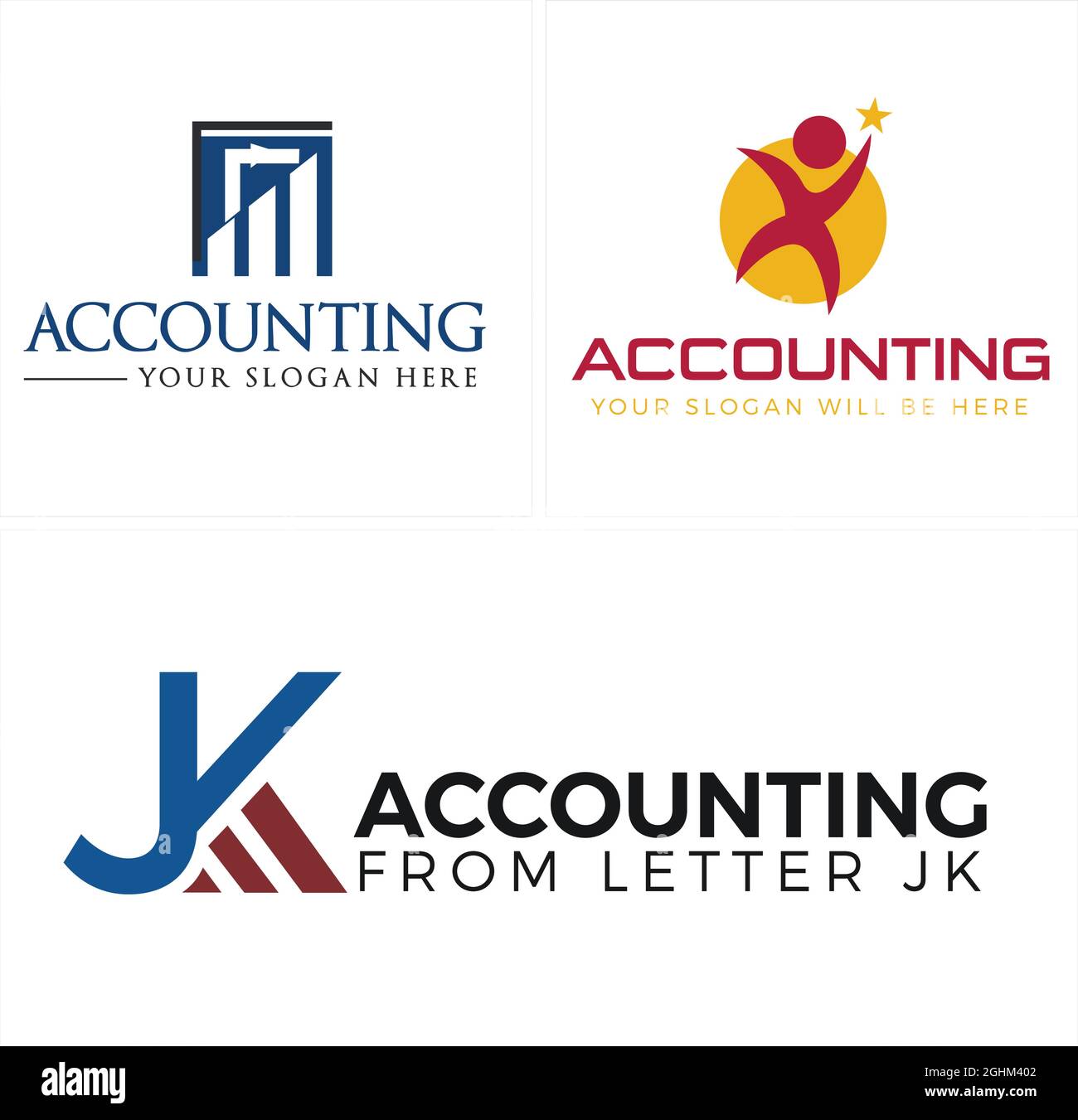 Graphique financier comptable personnes star logo design Illustration de Vecteur