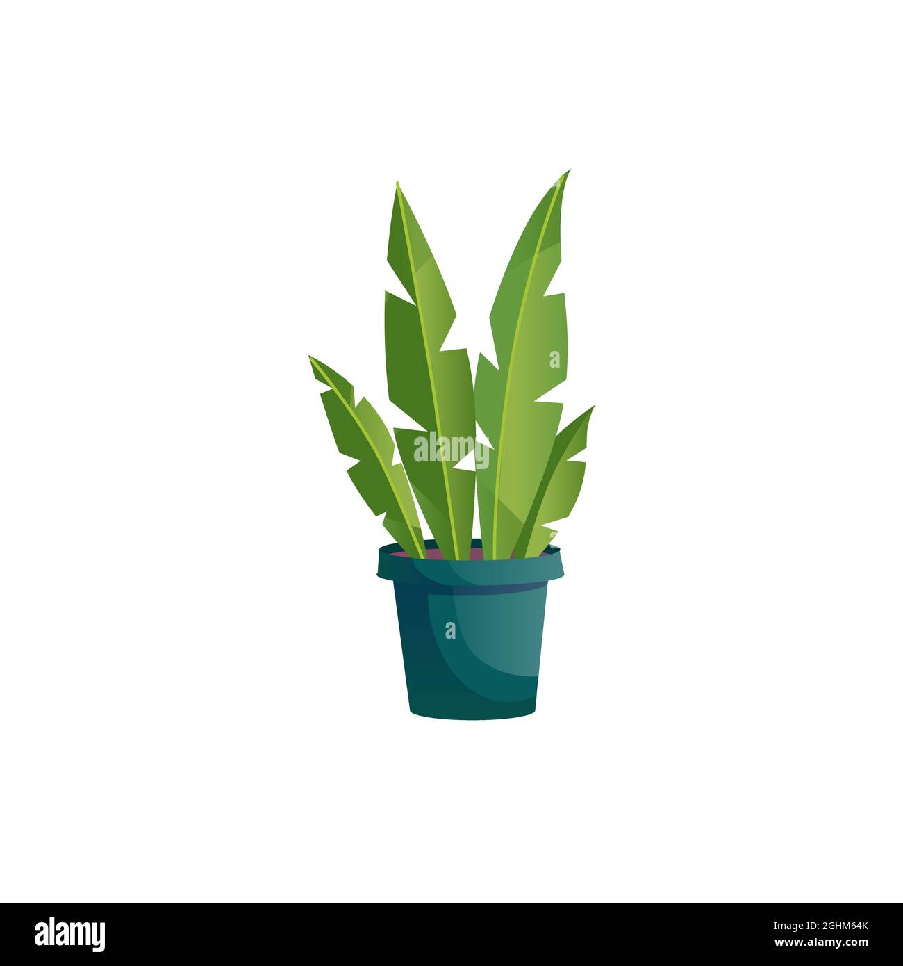 Dessin animé plat maison plante en pot, meubles de maison, pièce intérieur éléments vecteur illustration concept Illustration de Vecteur