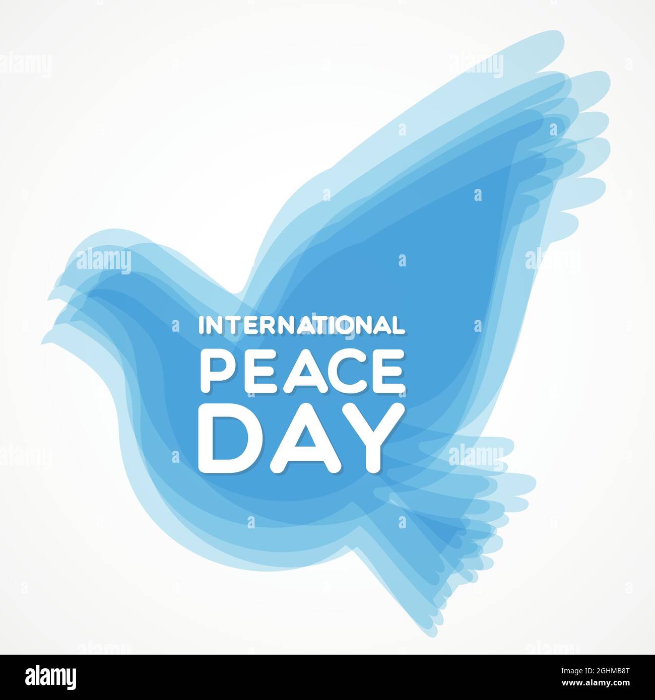 Journée internationale de la paix. Symbole et texte de la colombe de la paix. Illustration vectorielle, conception plate Illustration de Vecteur