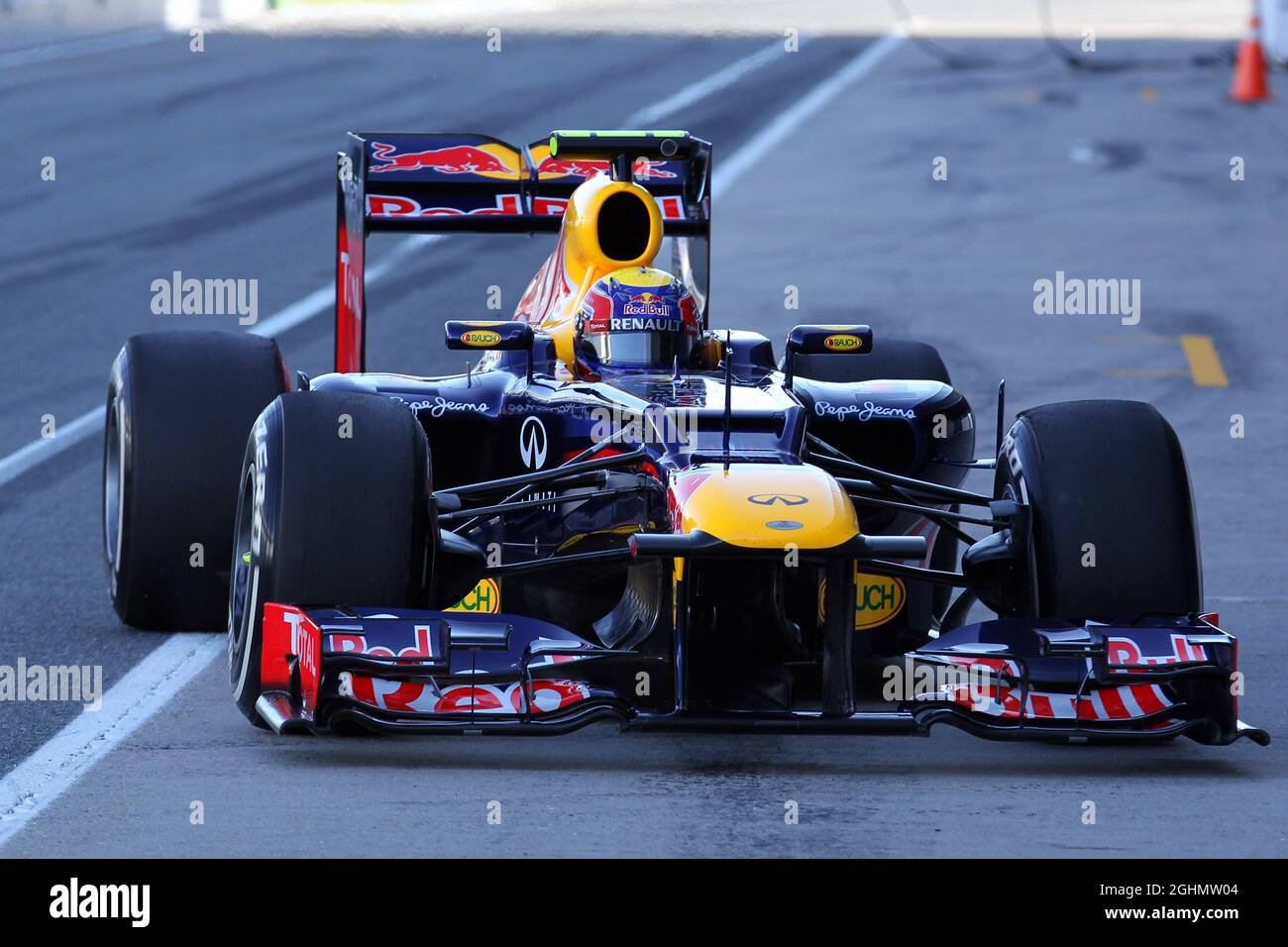 07.02.2012 Jerez, Espagne, Mark Webber (AUS), Red Bull Racing dans le nouveau RB8 - Formule 1 Test, jour 1 - Formule 1 Championnat du monde Banque D'Images