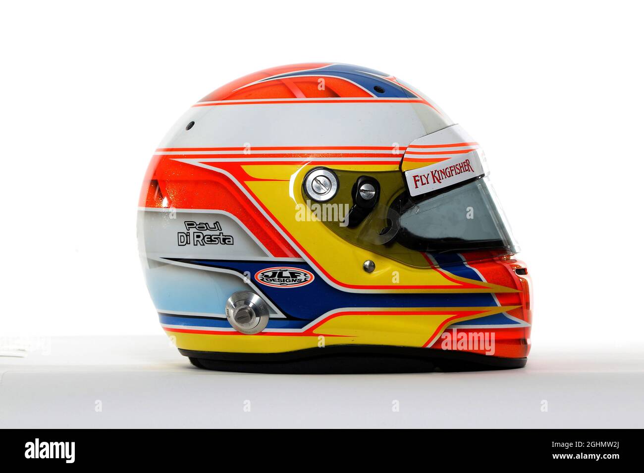 02.02.2012 Silverstone, Angleterre, le casque de Paul di Resta (GBR) - Sahara Force India Formula One Team Driver studio photohoot - www.xpb.cc, email: info@xpb.cc - copie de la publication requise pour les photos imprimées. Chaque image utilisée est payante © Sahara Force India Formula One Team Copyright Free image Banque D'Images