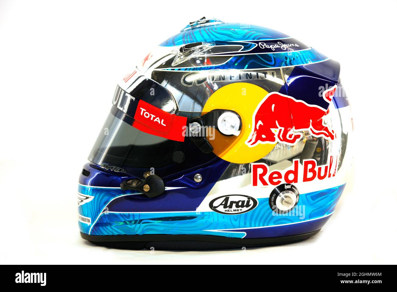Le casque de Sebastian Vettel (GER) Red Bull Racing. Test de Formule 1,  jour 1, mardi 28 janvier 2014. Jerez, Espagne Photo Stock - Alamy