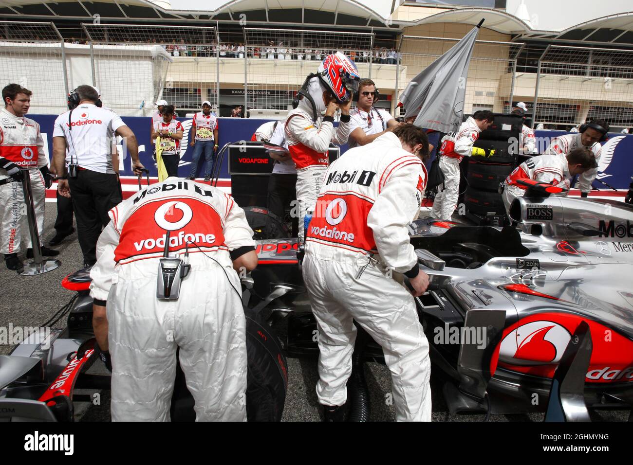 Jenson Button (GBR), McLaren Mercedes 22.04.2012. Championnat du monde de Formule 1, Rd 4, Grand Prix de Bahreïn, Sakhir, Bahreïn, Jour de la course Banque D'Images