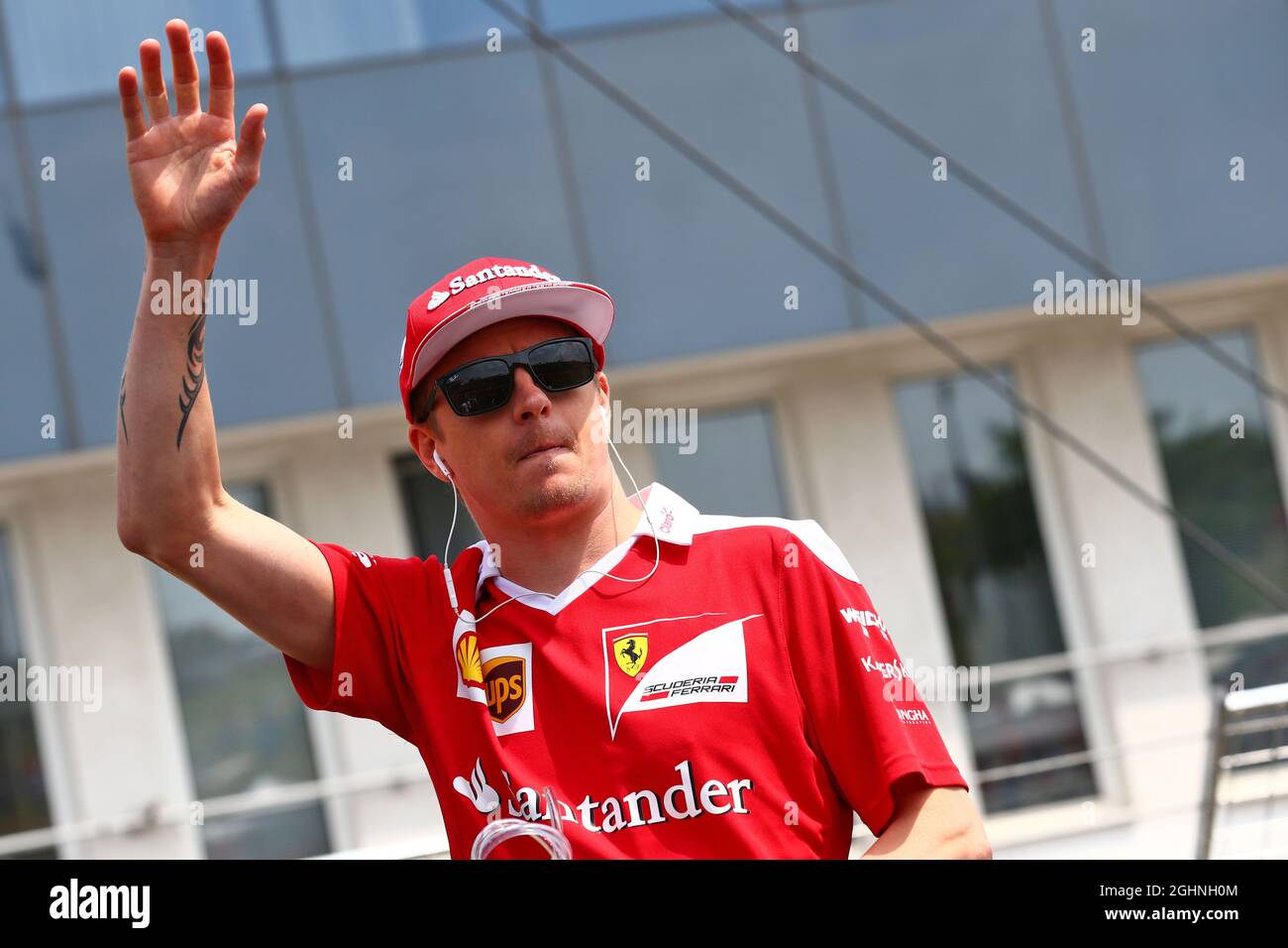 Kimi Raikkonen (fin) Ferrari sur le défilé des pilotes. 24.07.2016. Championnat du monde de Formule 1, Rd 11, Grand Prix de Hongrie, Budapest, Hongrie, Jour de la course. Le crédit photo doit être lu : images XPB/Press Association. Banque D'Images