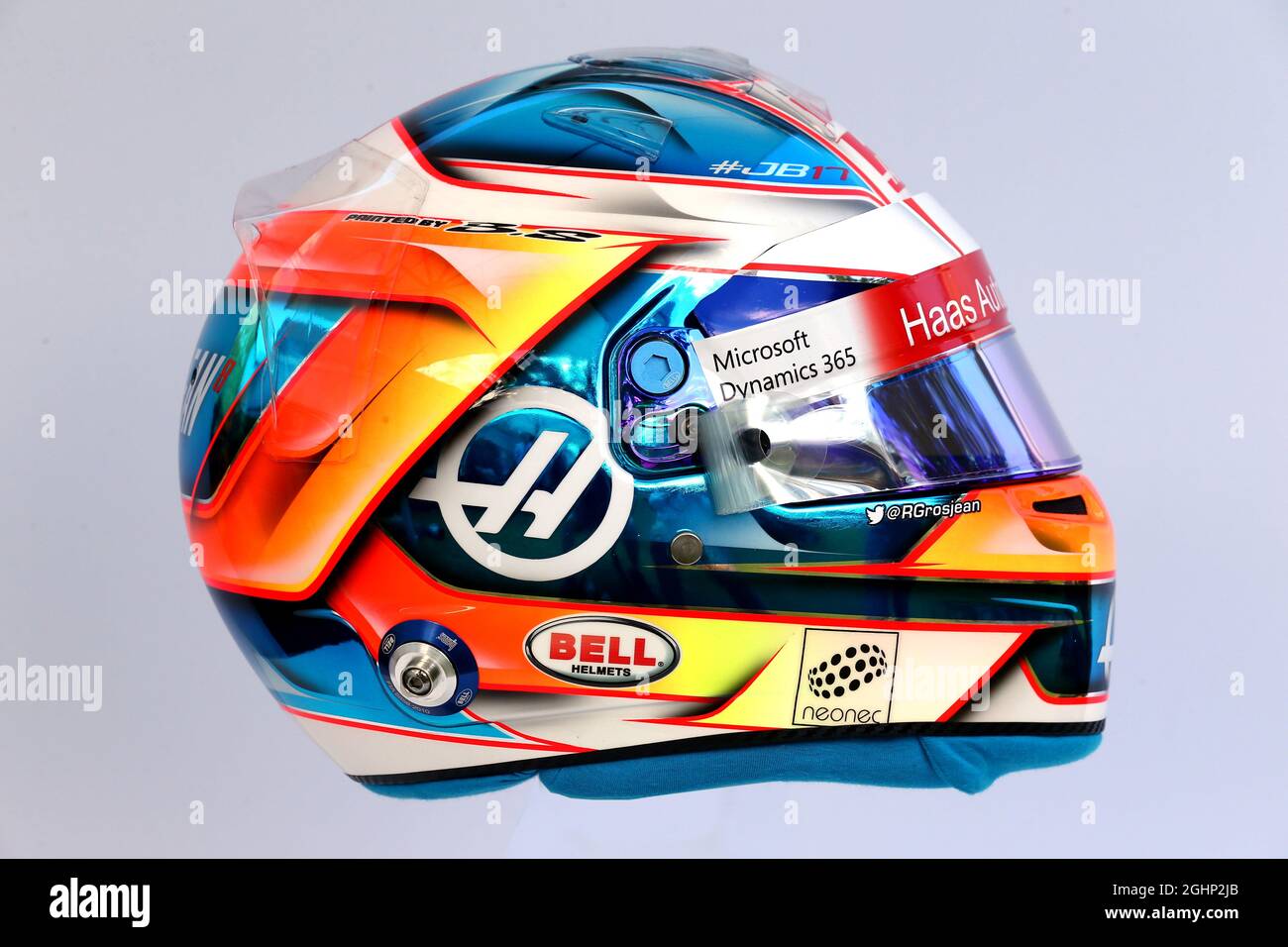 Le casque de Romain Grosjean (FRA) Haas F1 Team. 23.03.2017. Championnat du  monde de Formule 1, Rd 1, Grand Prix d'Australie, Albert Park, Melbourne,  Australie, jour de préparation. Le crédit photo doit