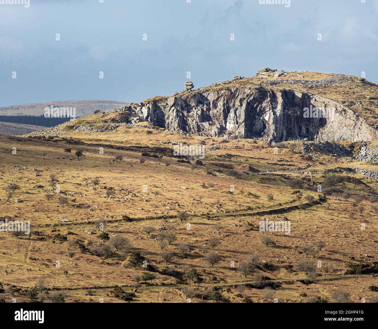 Stowe Hill et le Cheesewring de Caradon Hill Minions Bodmin Moor Cornwall Banque D'Images