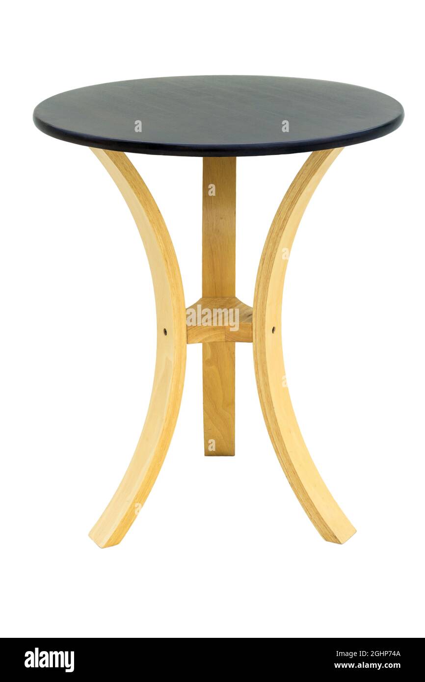Table en bois isolé sur fond blanc Banque D'Images