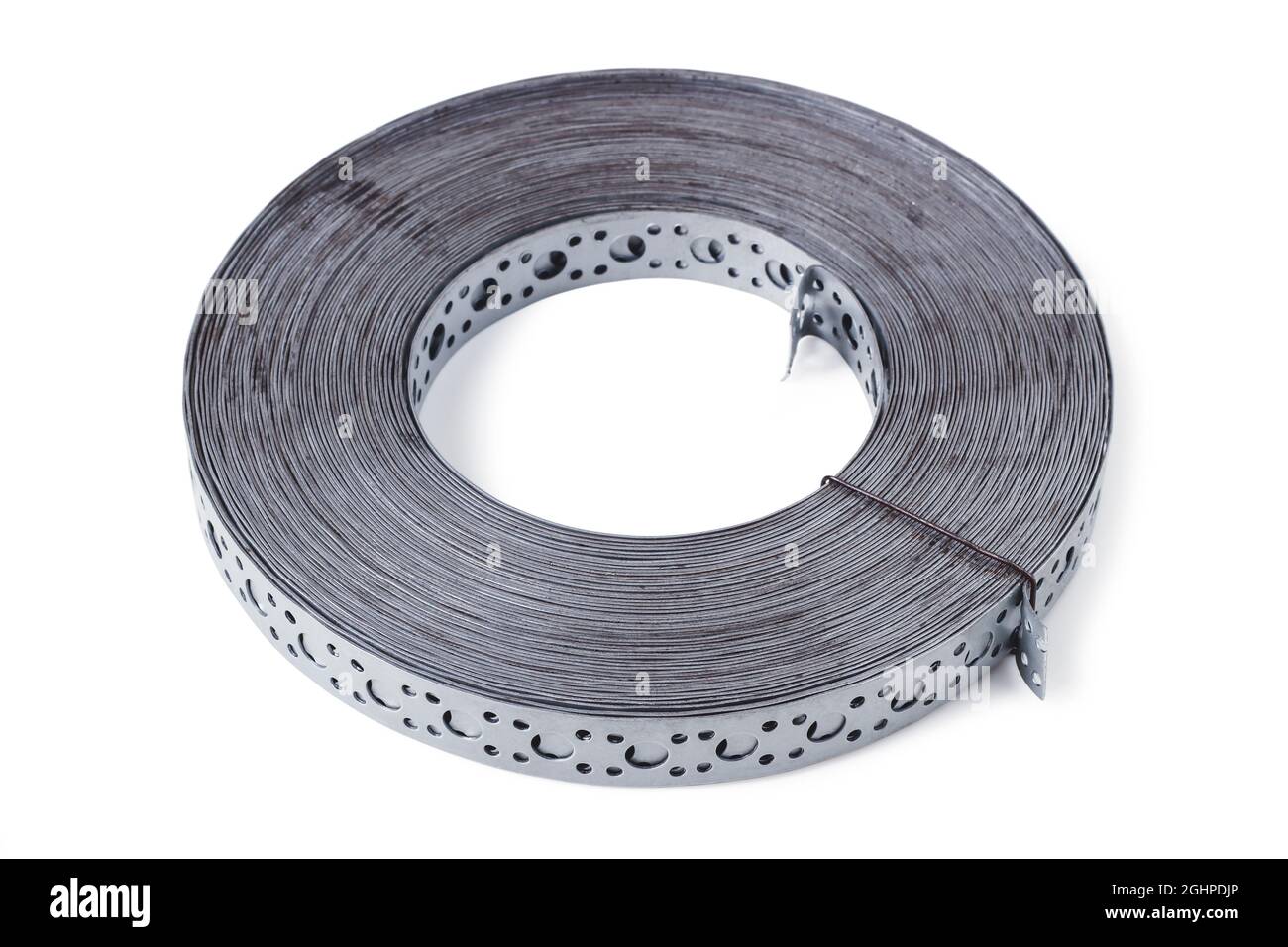 Rouleau de ruban perforé en acier isolé sur fond blanc Photo Stock - Alamy