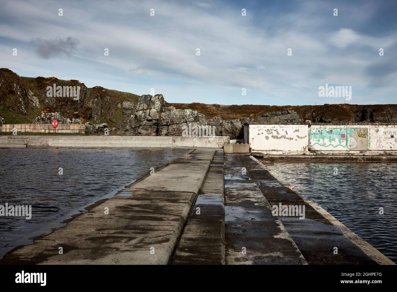 Abandonné Lido abandonné sur la côte. Banque D'Images