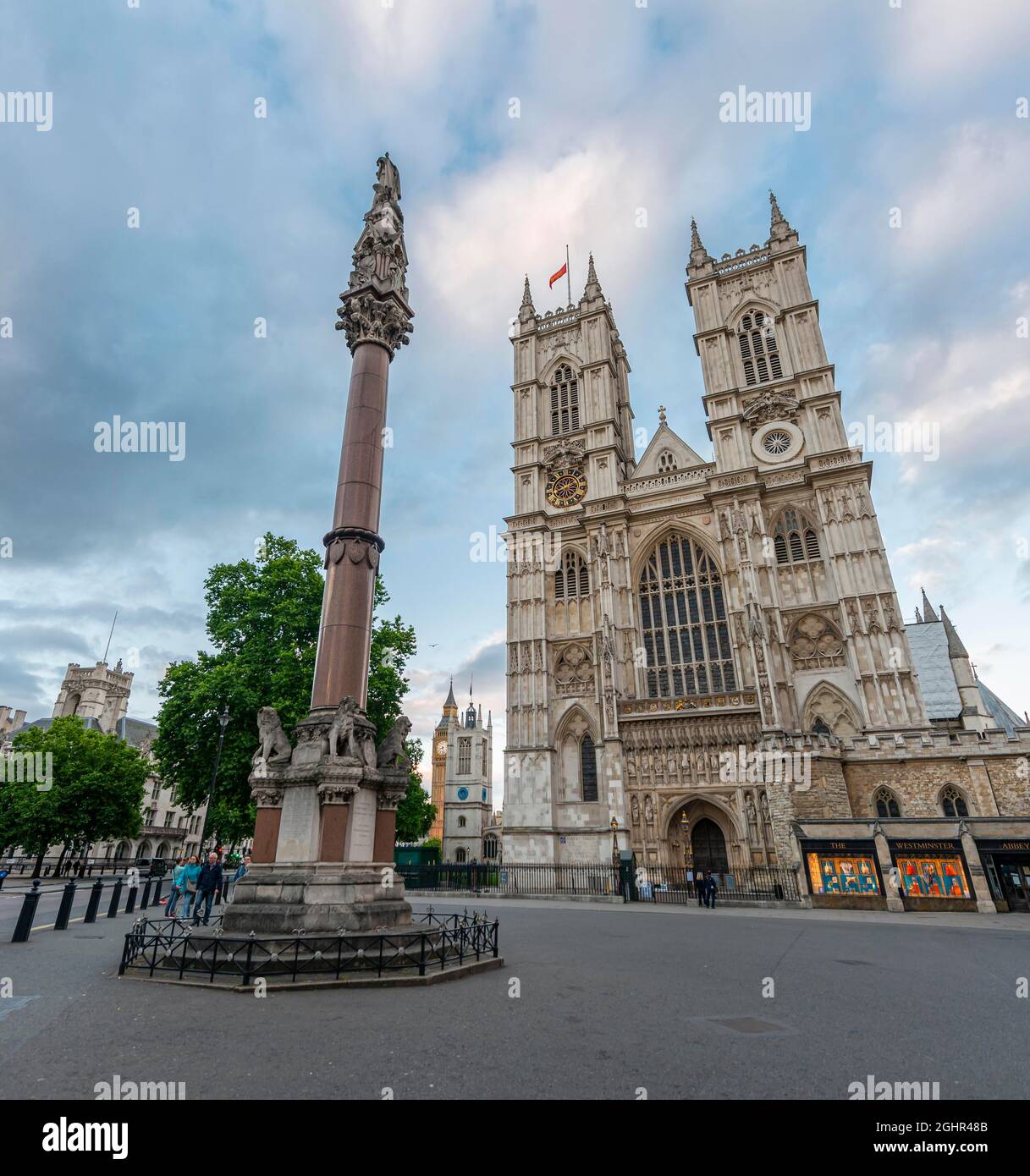 Westminster Abbey with crimes and Indian Muminy Memorial, Londres, Angleterre, Royaume-Uni Banque D'Images