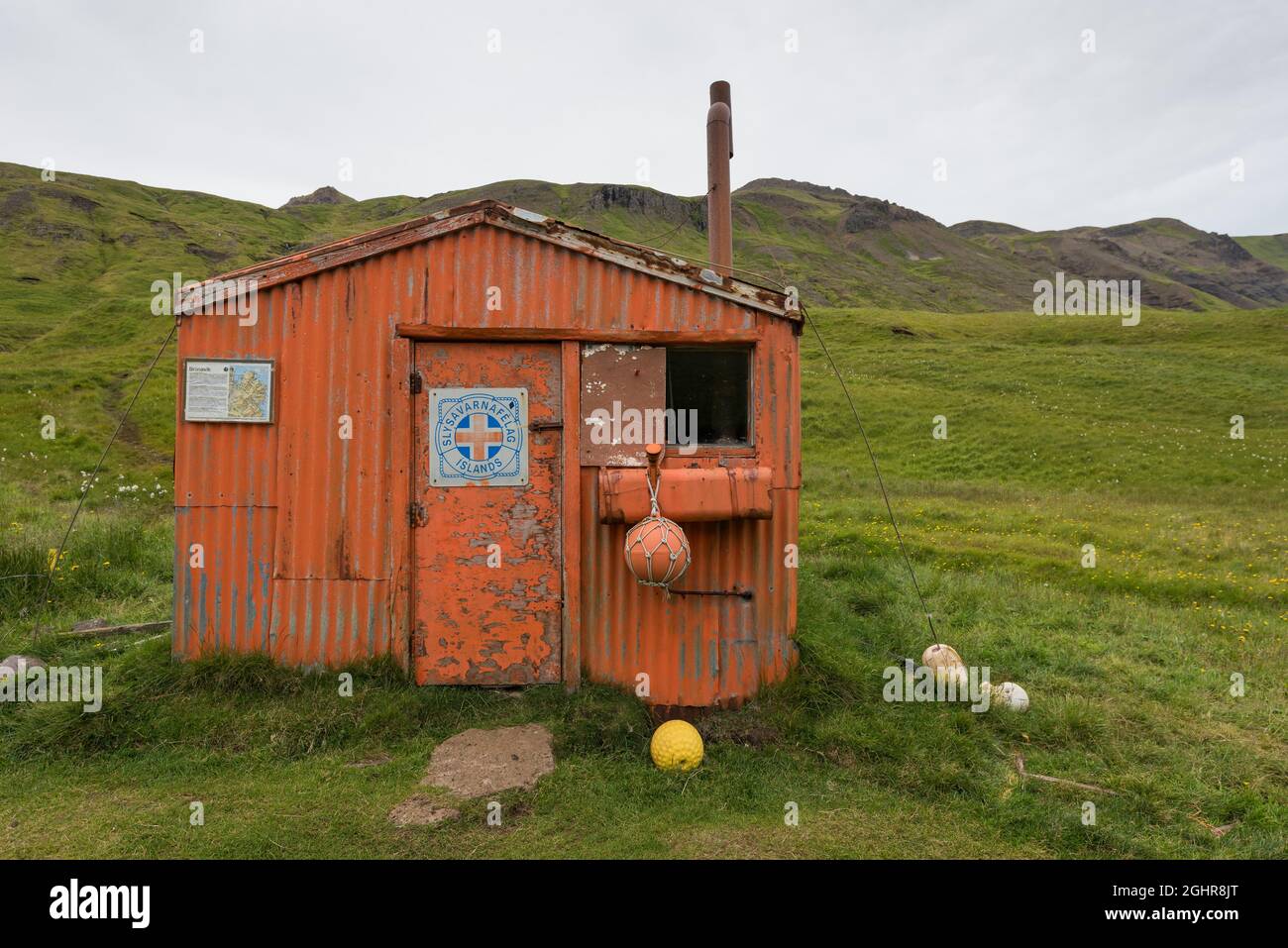 Refuge d'urgence, Brunavik, Viknaslodir, Islande Banque D'Images