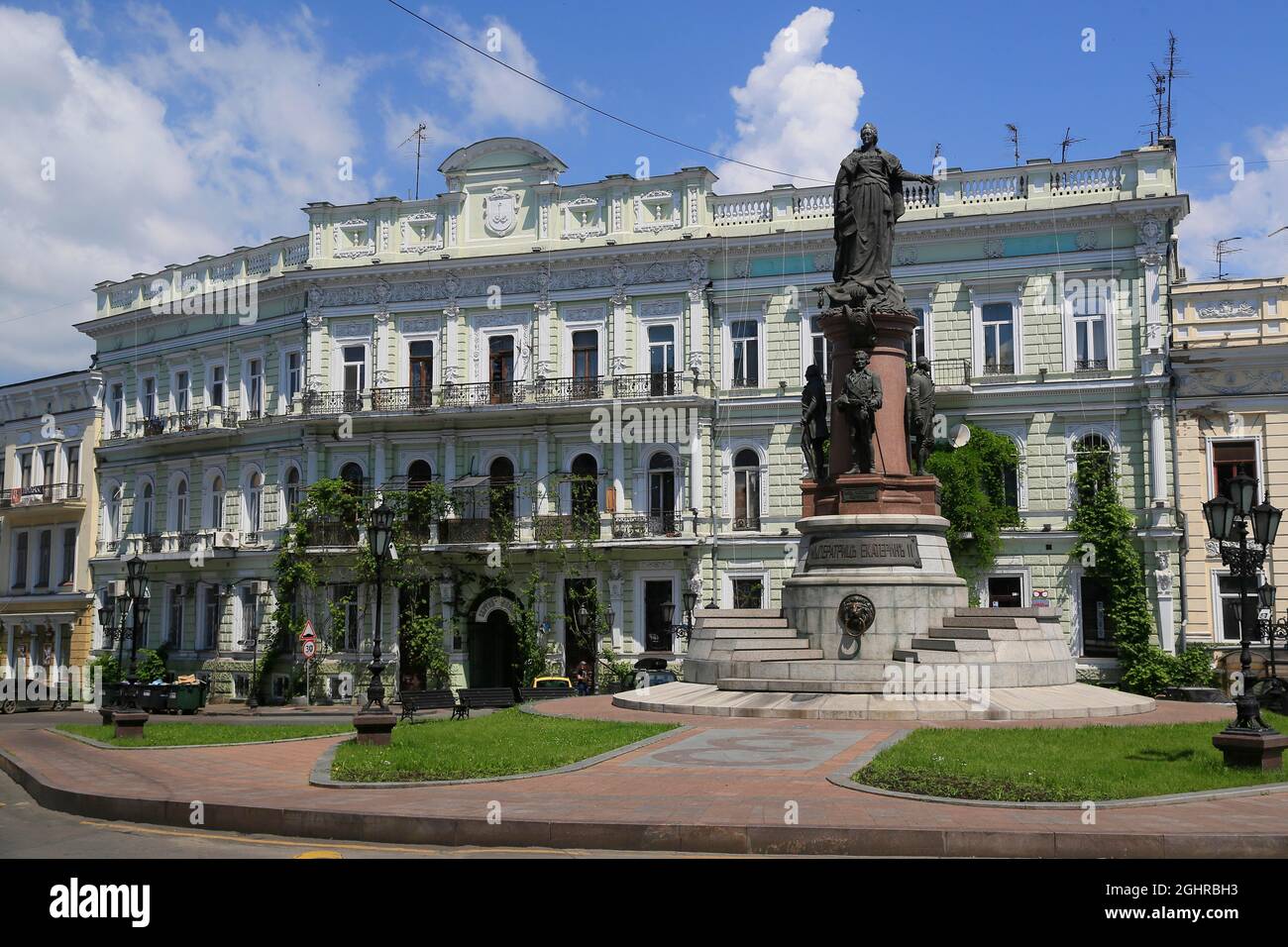 Place Catherine avec monument à Tsarina Catherine II, Odessa, Ukraine Banque D'Images