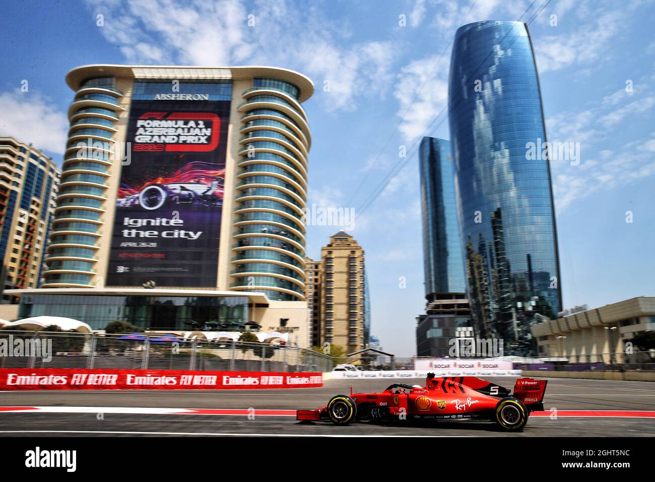 Sebastian Vettel (GER) Ferrari SF90. 26.04.2019. Championnat du monde de Formule 1, Rd 4, Grand Prix d'Azerbaïdjan, circuit de rue de Bakou, Azerbaïdjan, Journée d'entraînement. Le crédit photo doit être lu : images XPB/Press Association. Banque D'Images
