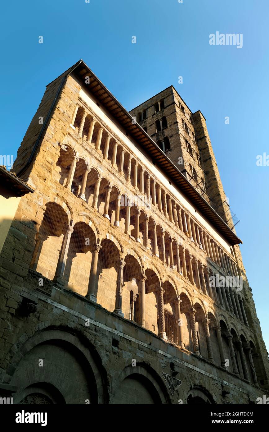Arezzo Toscane Italie. Église Santa Maria della Pieve Banque D'Images