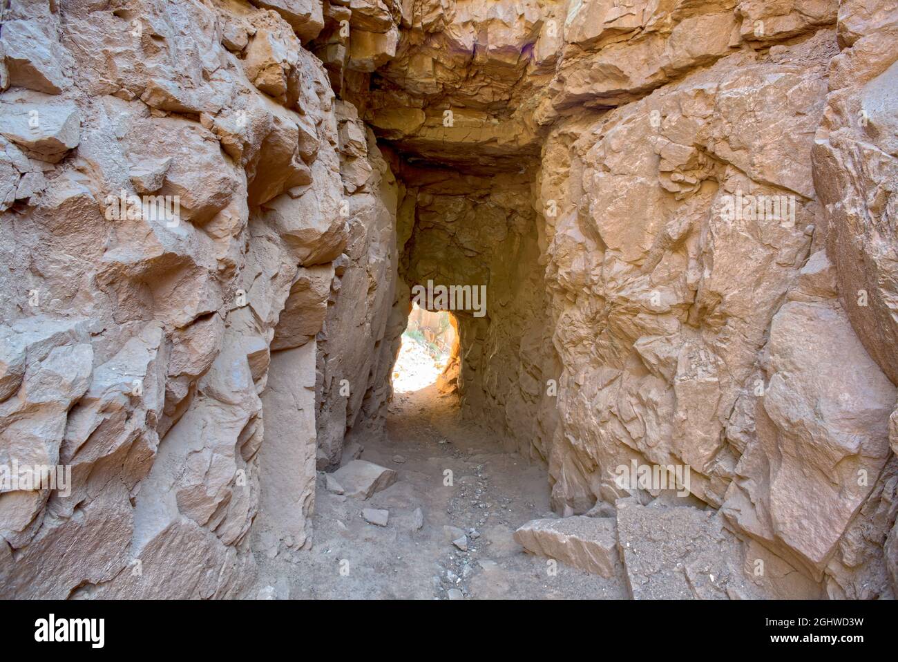 Le tunnel de Supai, le sentier de Kaibab Nord, la forêt nationale de Kaibab, le Grand Canyon, Arizona, ÉTATS-UNIS Banque D'Images