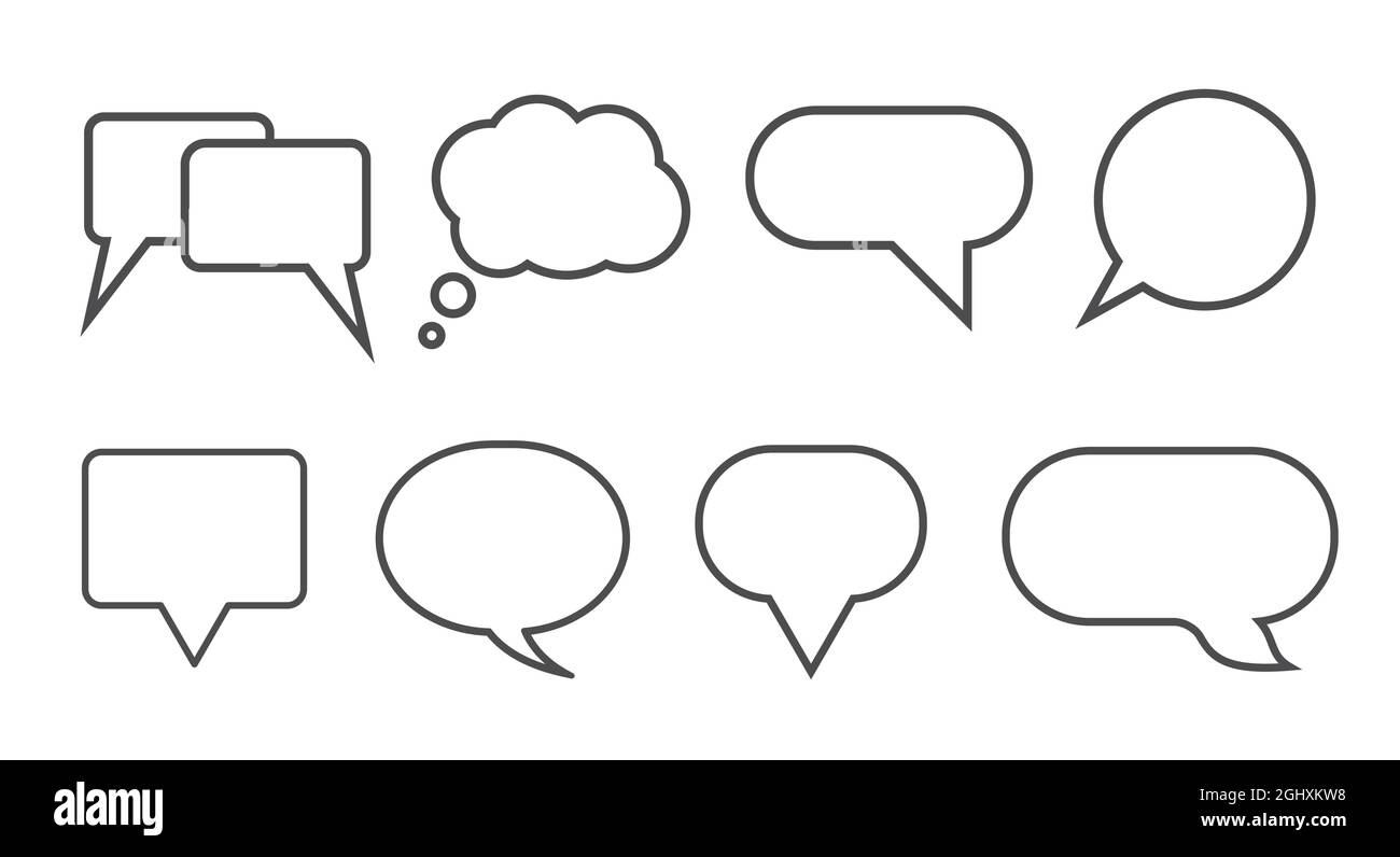 Bulles de parole de ligne vide pour les infographies. Illustration