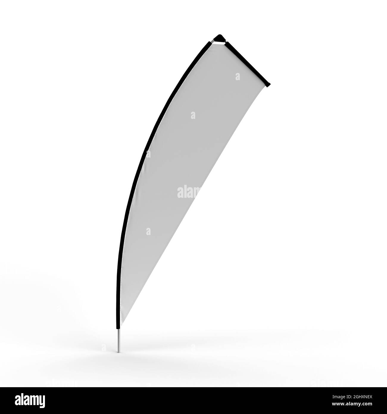 Bannière Flag, exposition d'exposition, Extreme Shape 11, illustration de rendu 3d pour les solutions d'affichage de maquette et de signalisation Banque D'Images