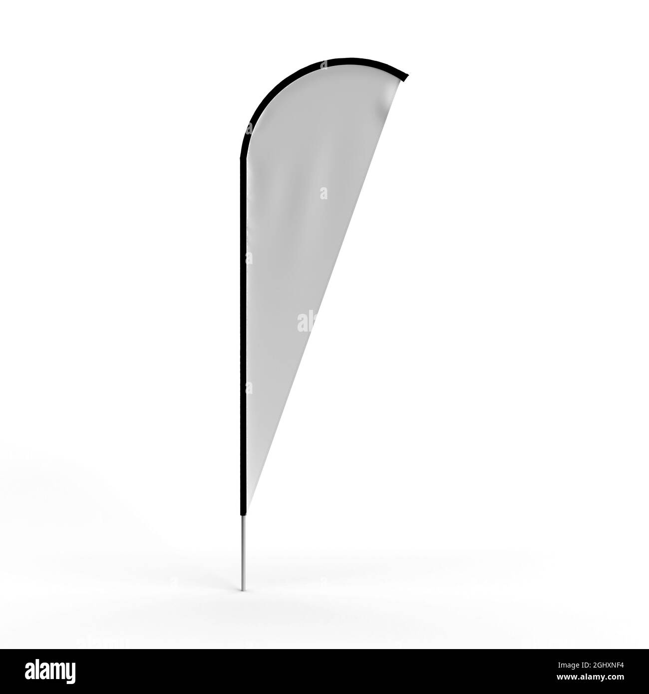 Bannière Flag, exposition d'exposition, Extreme Shape 12, illustration de rendu 3d pour les solutions d'affichage de maquette et de signalisation Banque D'Images