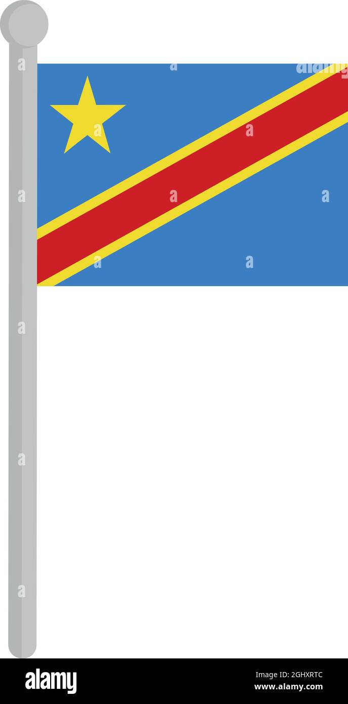 Illustration vectorielle du drapeau du congo sur la perche Illustration de Vecteur