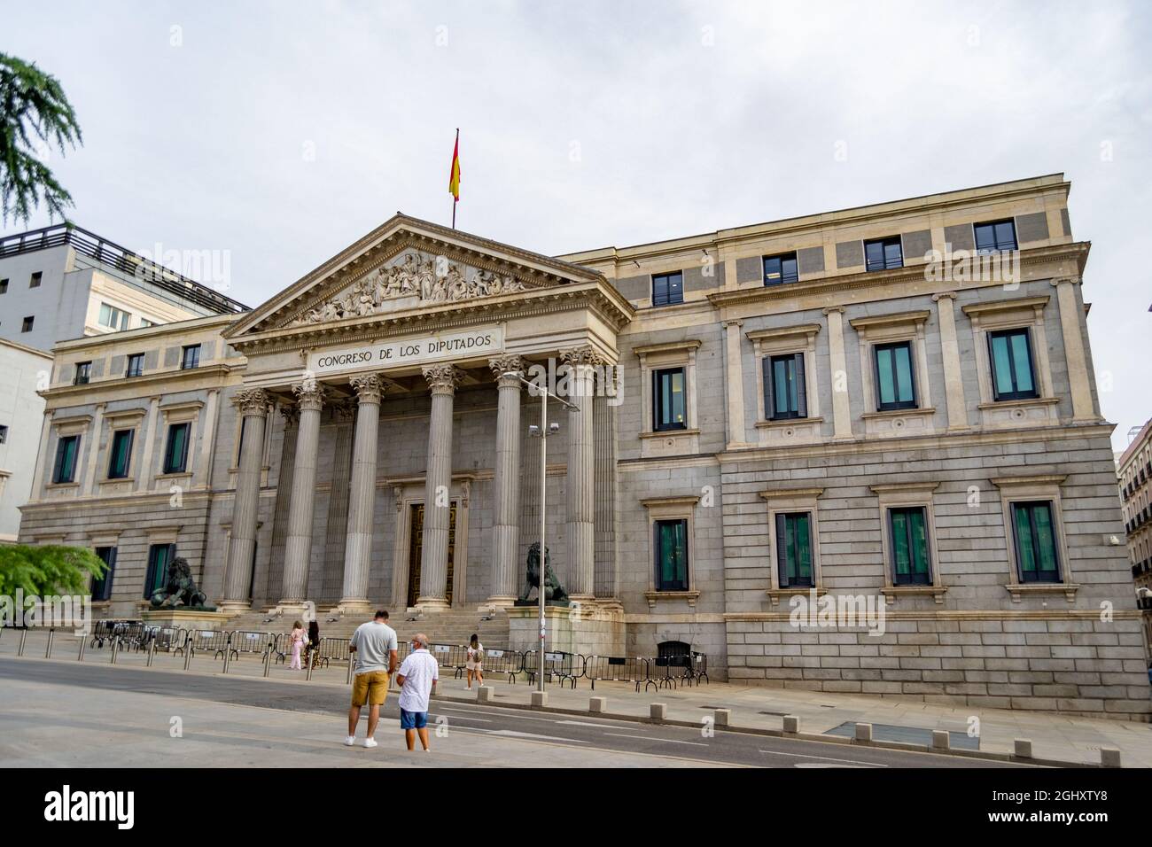 MADRID, ESPAGNE - 7 SEPTEMBRE 2021. Congrès des députés. Bâtiment où les politiciens de tous les partis en Espagne se rencontrent et approuvent ou rejettent les lois Banque D'Images