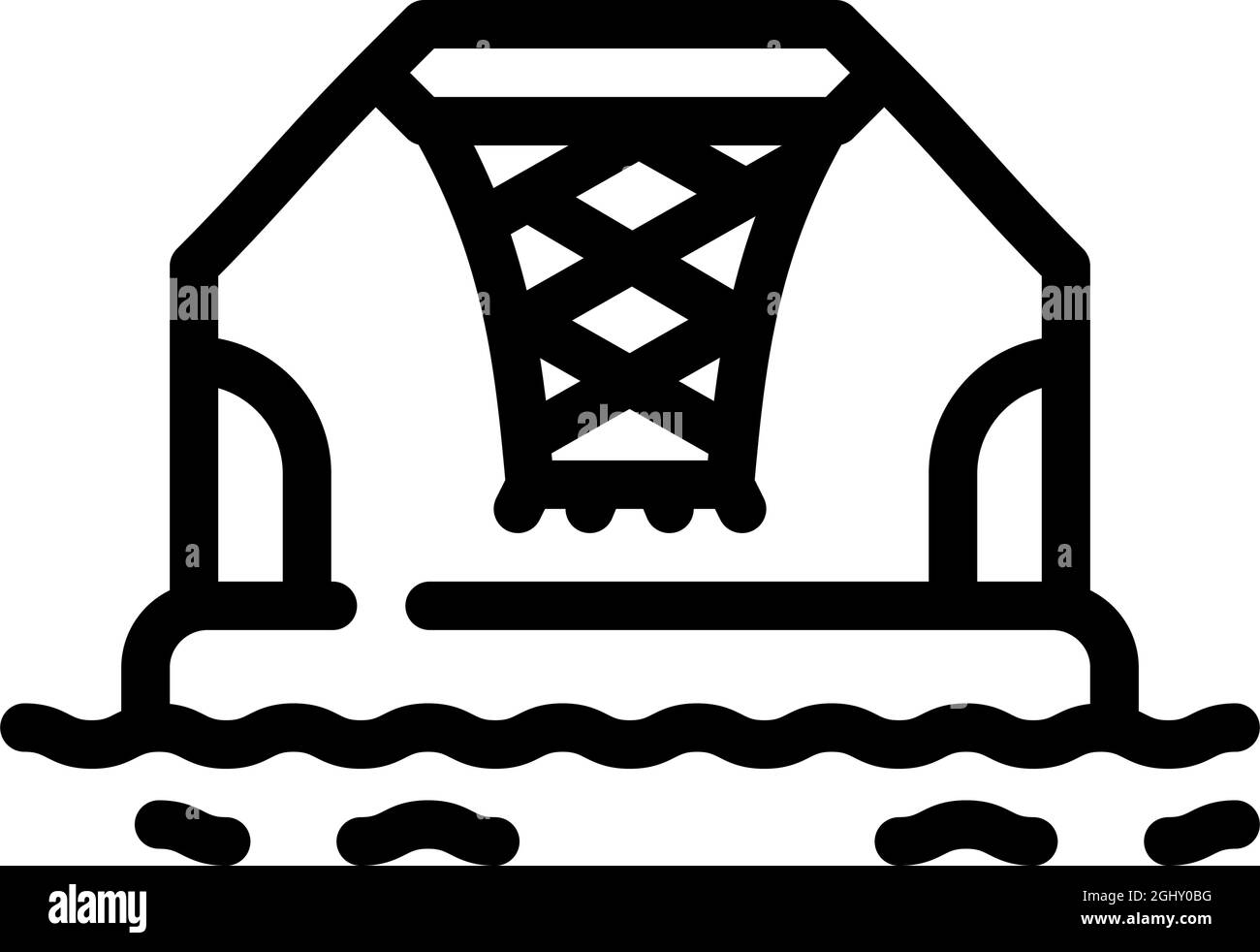 illustration vectorielle de l'icône de la ligne de basket-ball aquatique Illustration de Vecteur