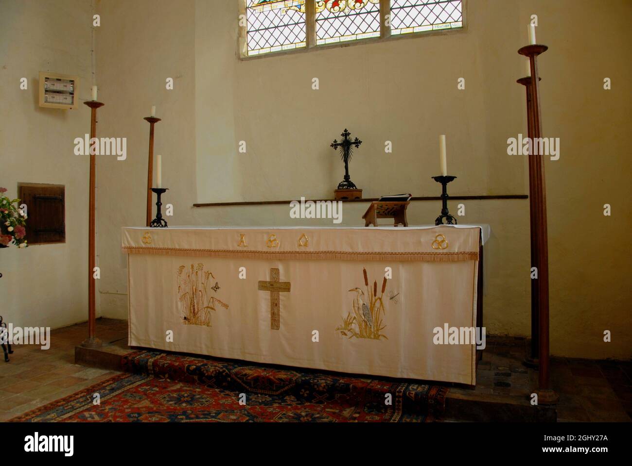 L'autel dans l'église de St Helen, Ranworth, Norfolk, Angleterre Banque D'Images