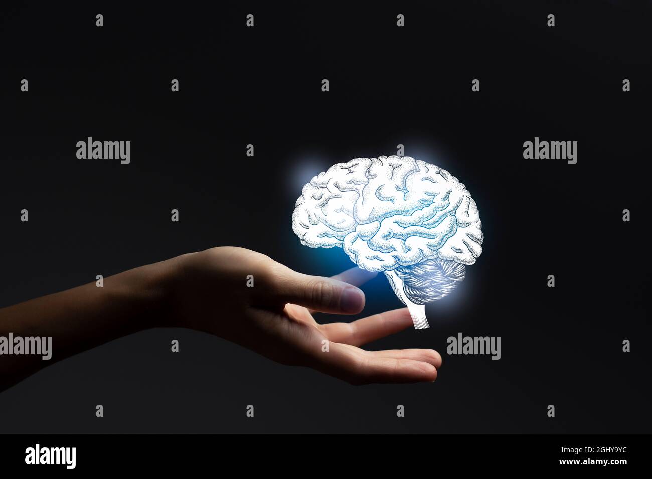 Médecin neurologue, problèmes d'estomac. Concept des technologies médicales. Neurologie. Banque D'Images