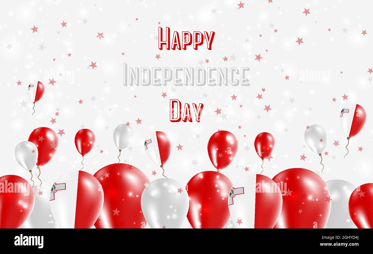 Malte Independence Day Patriotic Design. Ballons aux couleurs nationales maltaises. Carte de vœux vectorielle Happy Independence Day. Illustration de Vecteur