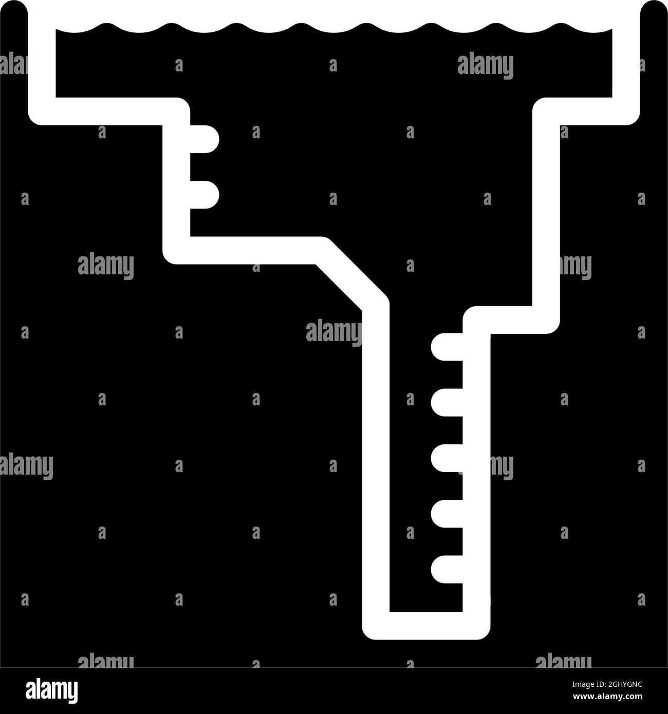 illustration vectorielle d'icône de glyphe de piscine d'eau en plongée libre Illustration de Vecteur