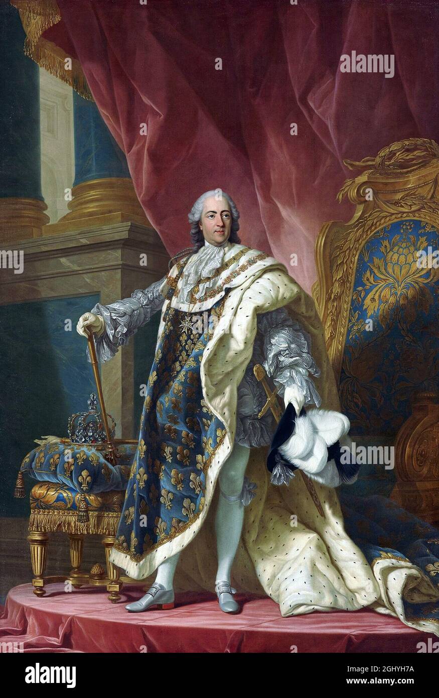Un portrait du roi Louis XV, roi de France de 1715 à 1774. Il était également connu sous le nom de Louis le bien-aimé Banque D'Images