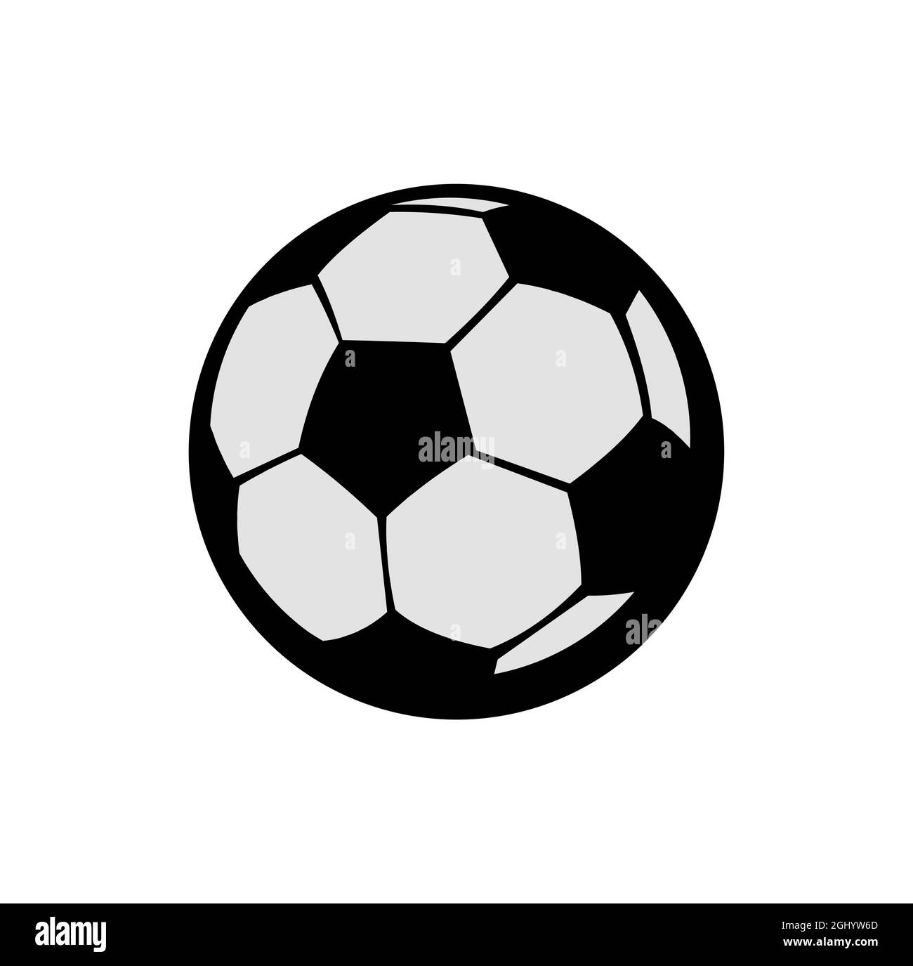 Ballon de football. Football. Équipement sportif pour athlètes. Isolé sur fond blanc. Symbole, icône. Vecteur d'illustration monochrome. Illustration de Vecteur