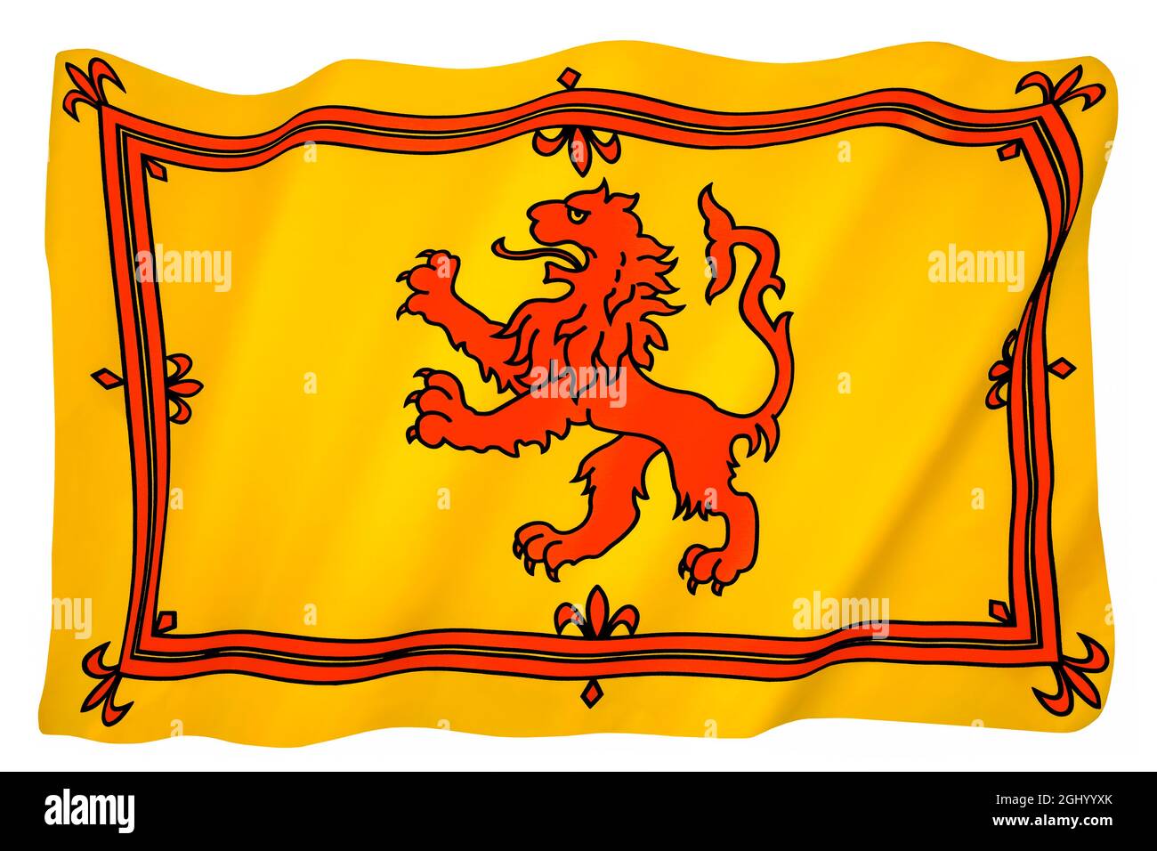 Le Royal Standard of Scotland, également connu sous le nom de Banner du Roi des Écossais ou plus communément le Lion endémique d'Écosse, est l'interdiction royale écossaise Banque D'Images