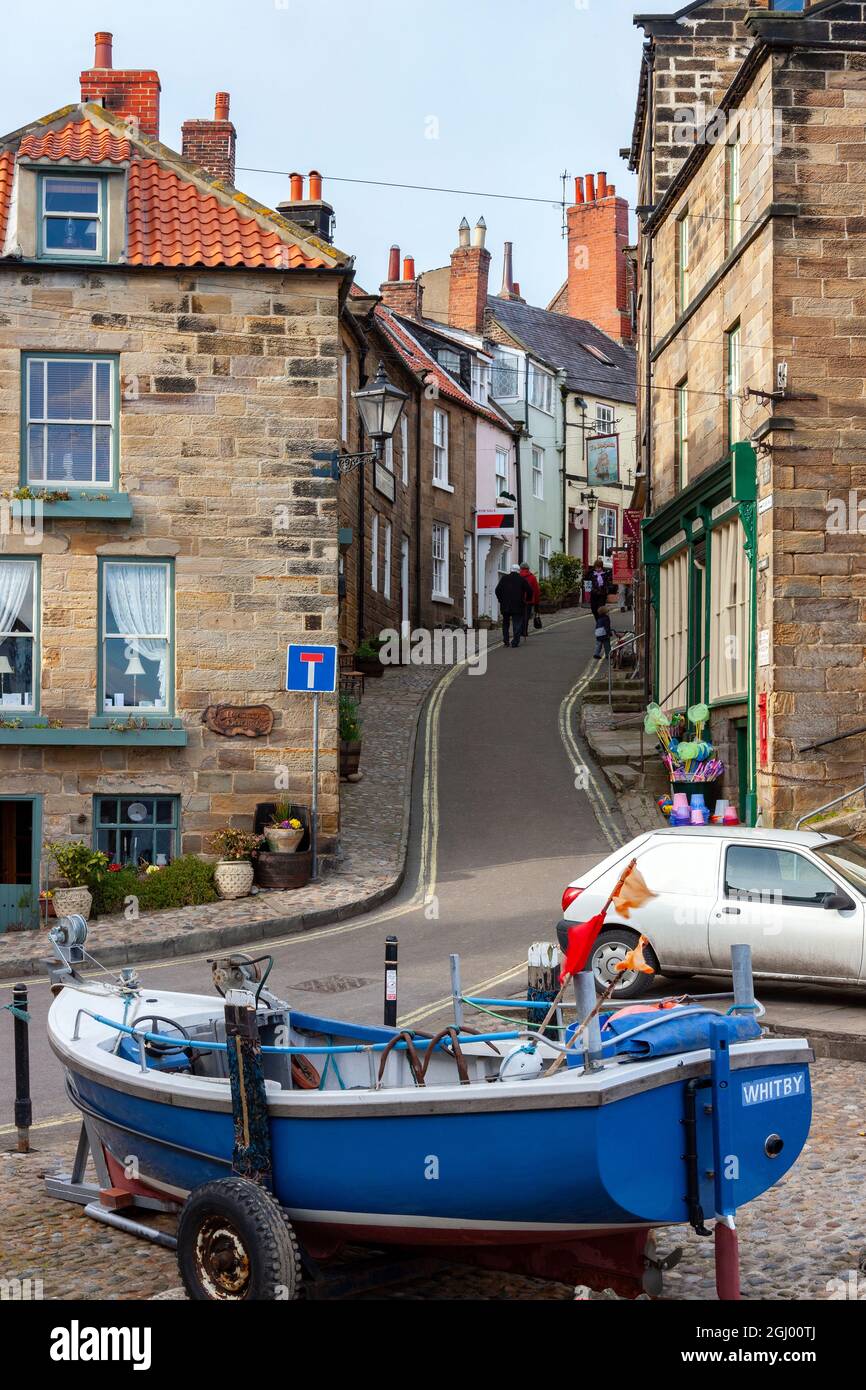 Robin Hoods Bay, sur la côte nord du Yorkshire, au Royaume-Uni. Banque D'Images