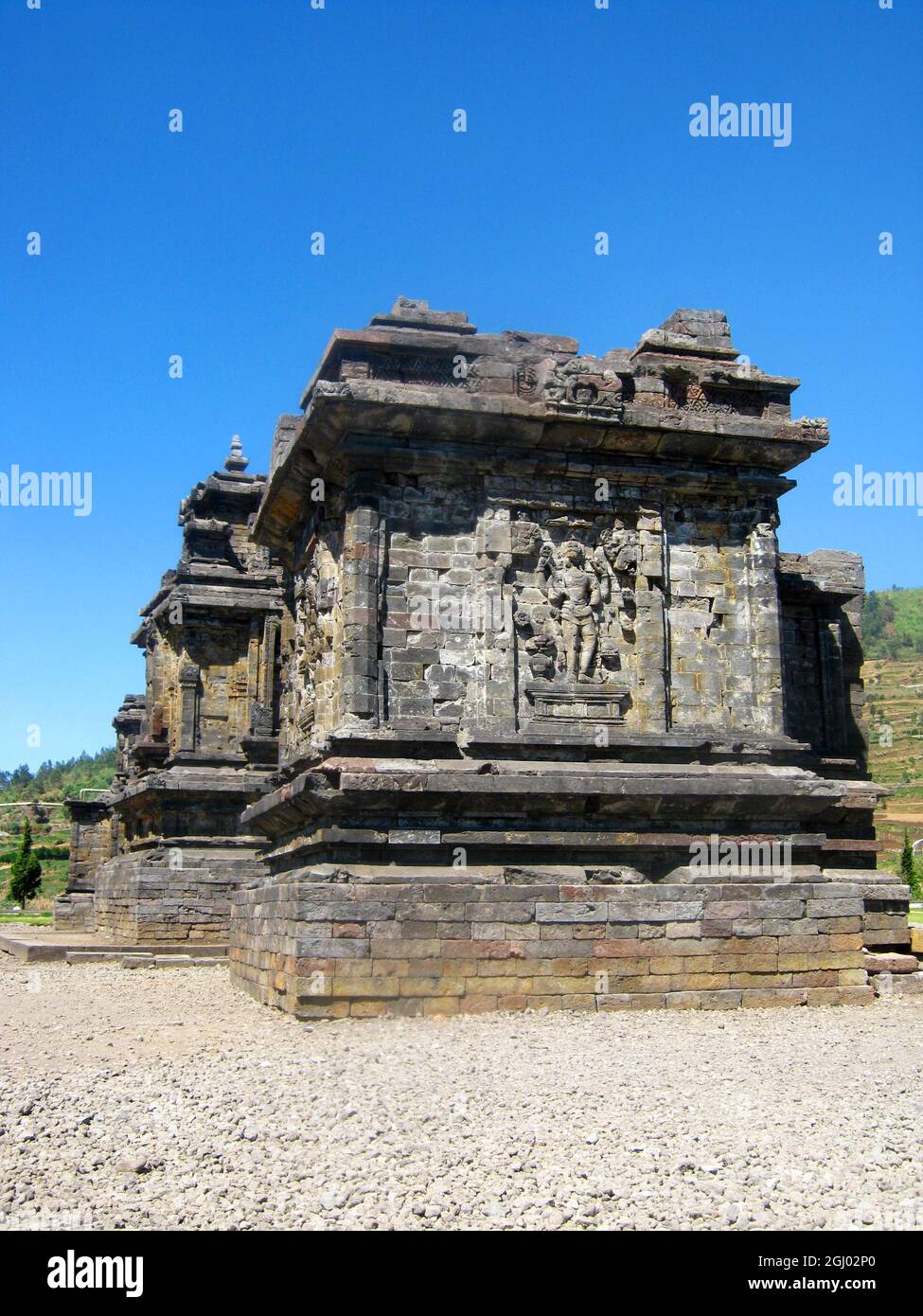 Un petit Temple dans le plateau de Dieng Banque D'Images