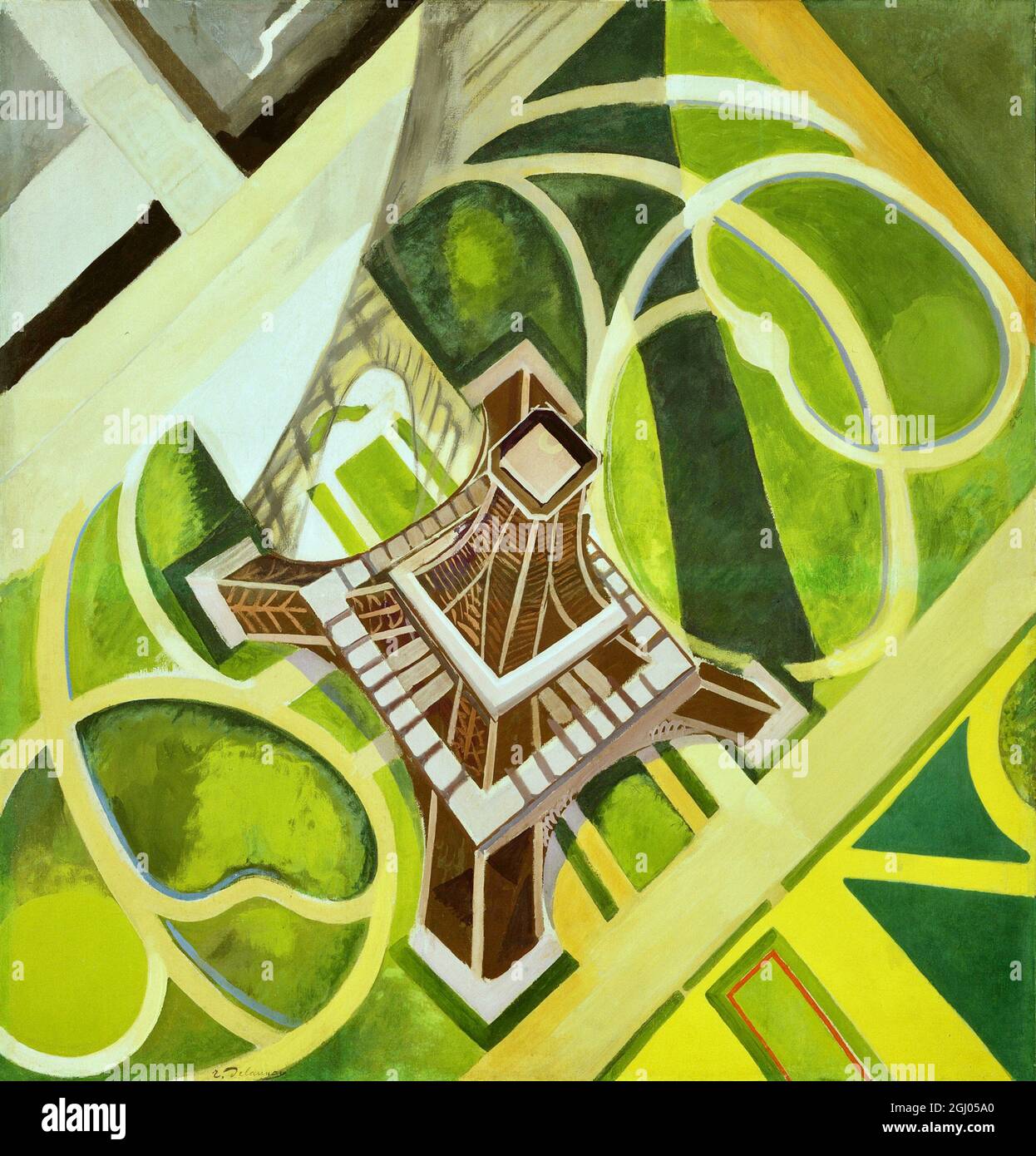 Tour Eiffel et jardin du champs de Mars - 1922 Banque D'Images