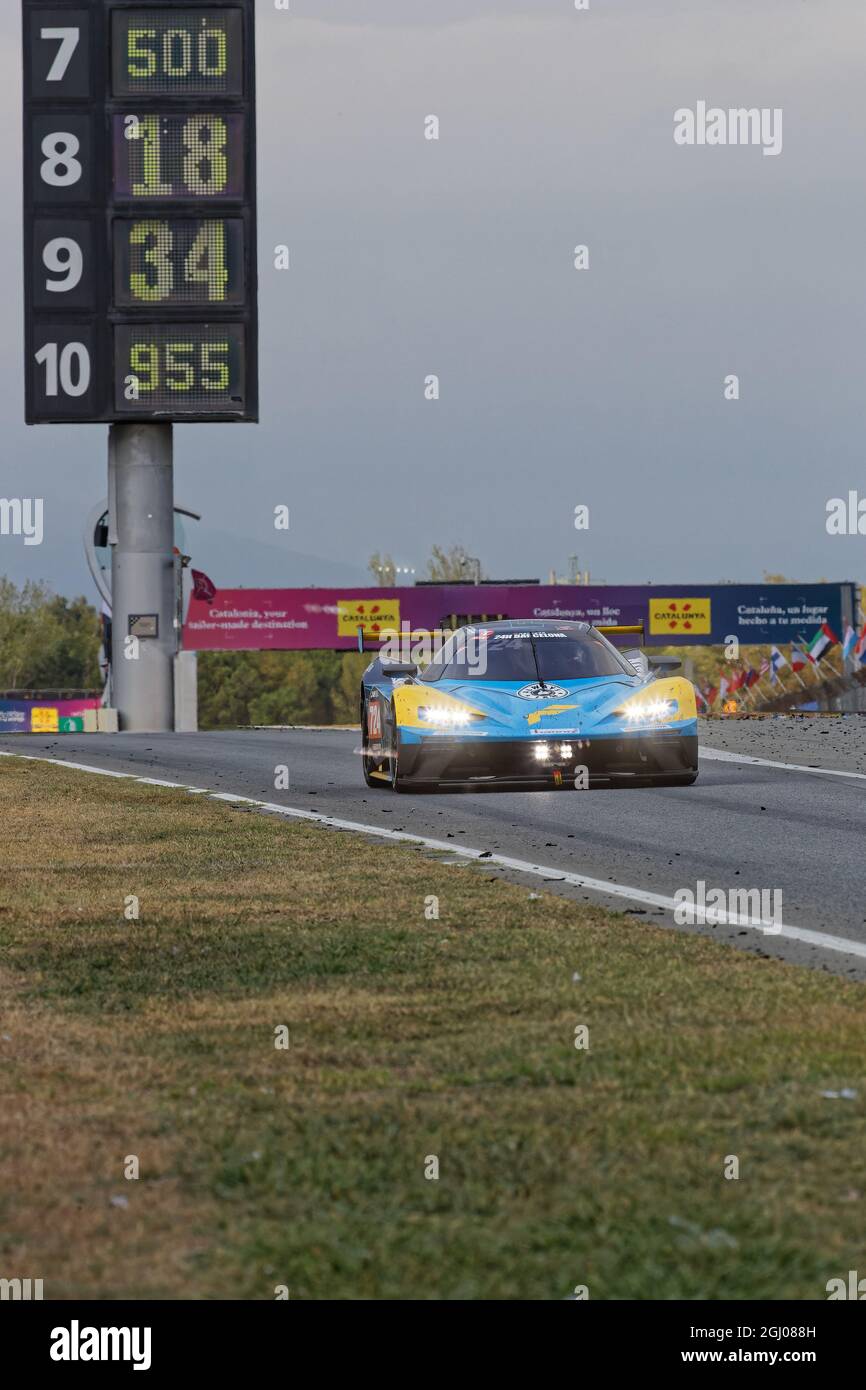 BARCELONE, ESPAGNE, 4 septembre 2021 : hors de la piste de la fosse pendant la série 24h, un long championnat international de course pour les voitures GT et Touring Banque D'Images