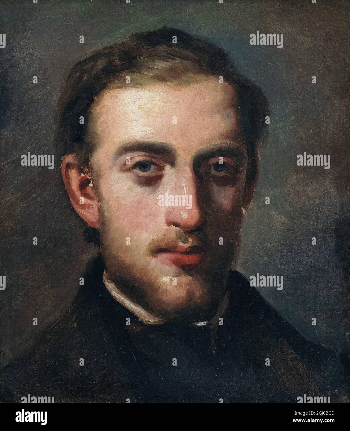 Fritz Melbye (1826-1869), peintre marin danois, portrait peint par Camille Pissarro, 1857-1858 Banque D'Images