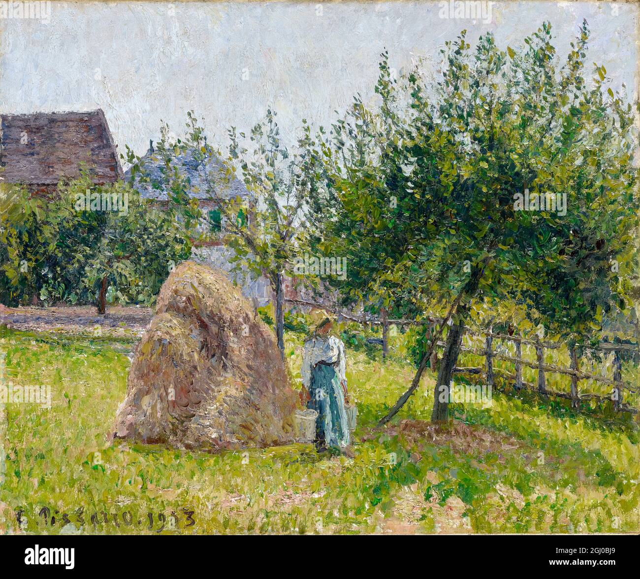 Camille Pissarro, peinture, pommiers à Eragny, matin ensoleillé, 1903 Banque D'Images
