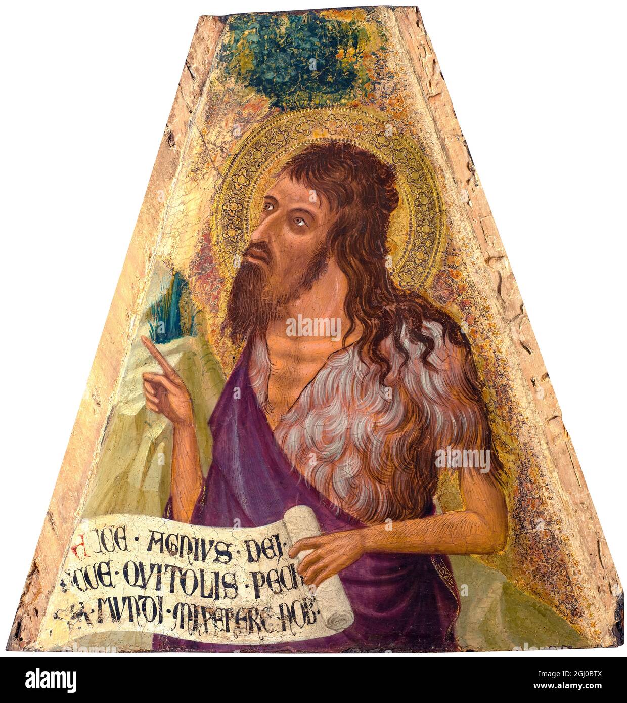 Ambrogio Lorenzetti, peinture, Saint-Jean-Baptiste, 1336-1342 Banque D'Images
