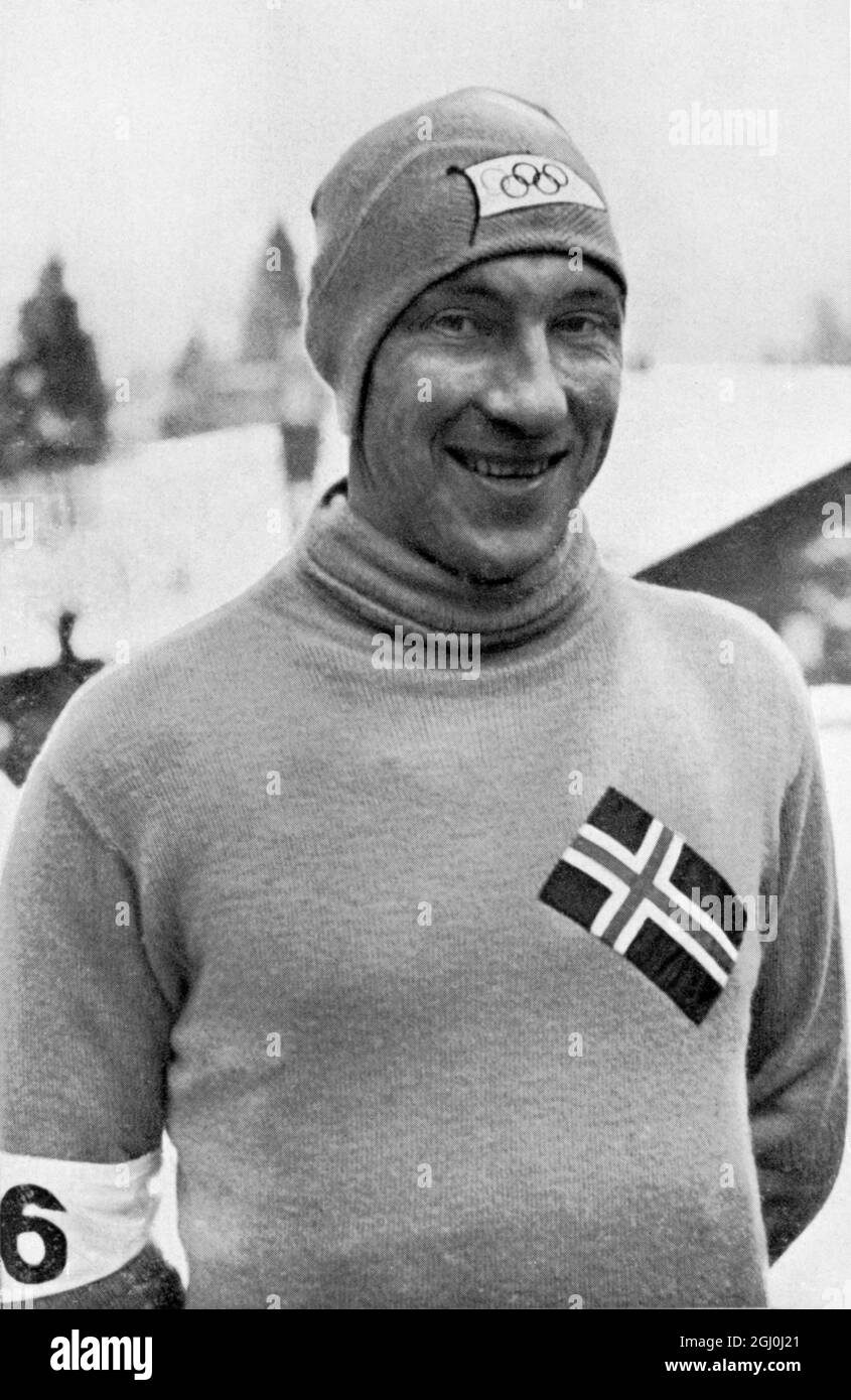 Ivar Ballangrud, Norwegian trois voies vainqueur de la course rapide sur glace (patinage de vitesse). Né le 7 mars 1904 à Lunner, Norvège - décédé le 1er juin 1969. ©TopFoto Banque D'Images